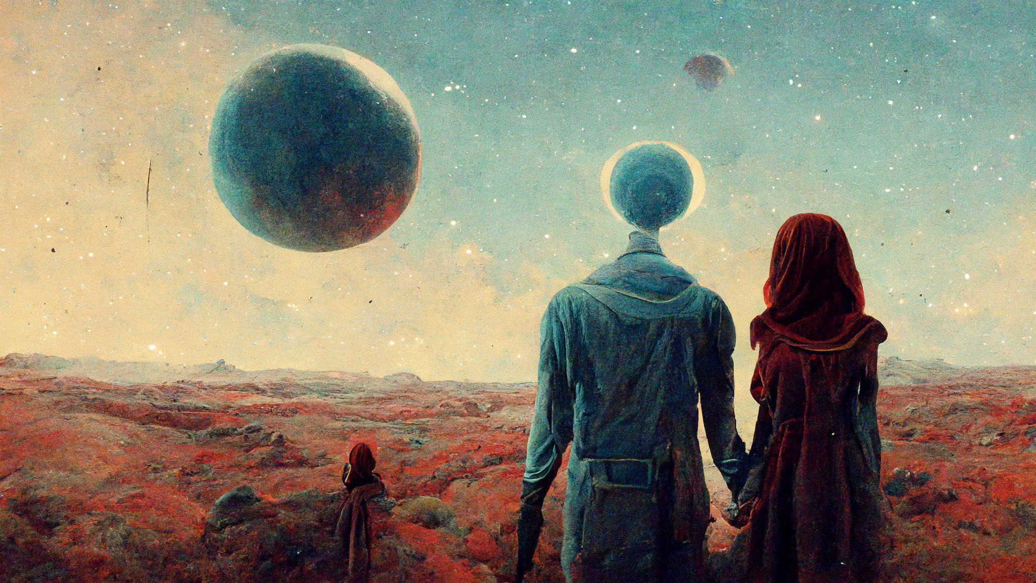 HD A Couple looking up into Space Wallpaper, HD Artist 4K Wallpapers,  Images, Photos and Background - Wallpapers Den