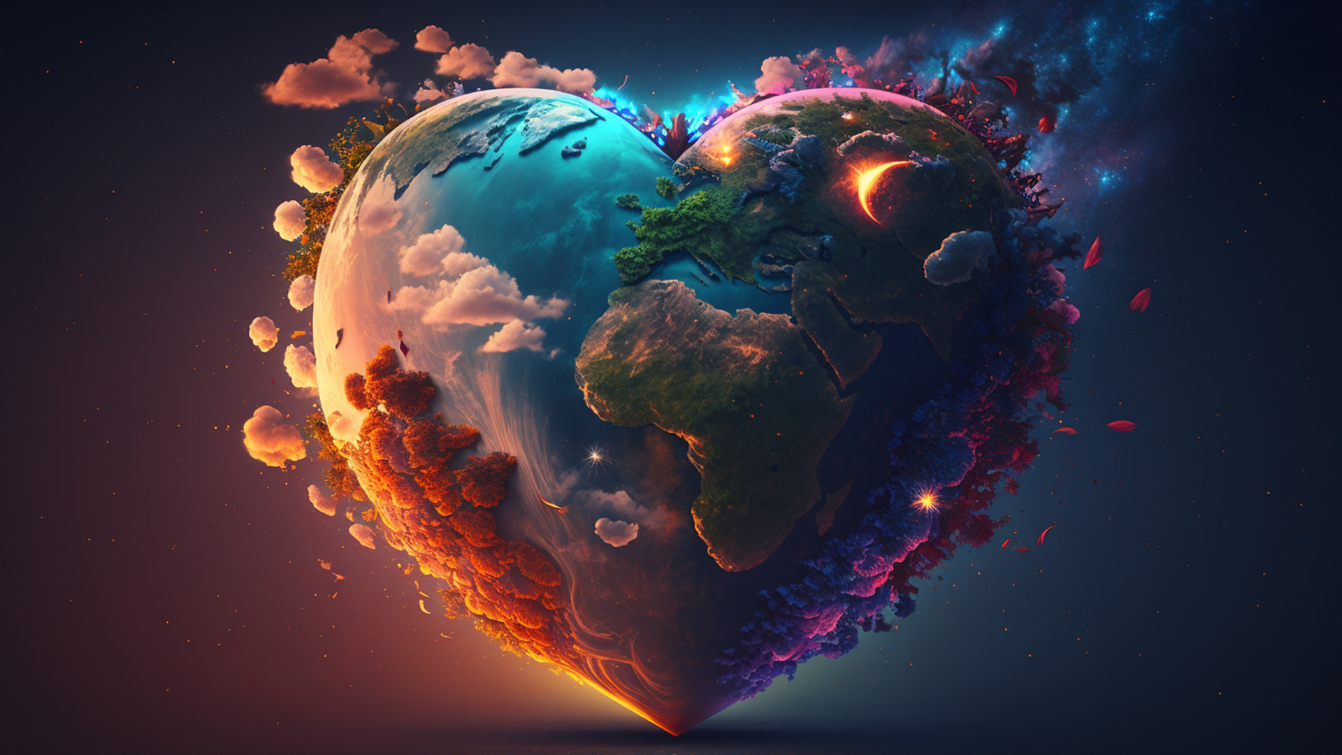 Heart Shaped Earth Illustration Wallpaper, HD Artist 4K Wallpapers, Images,  Photos and Background - Wallpapers Den