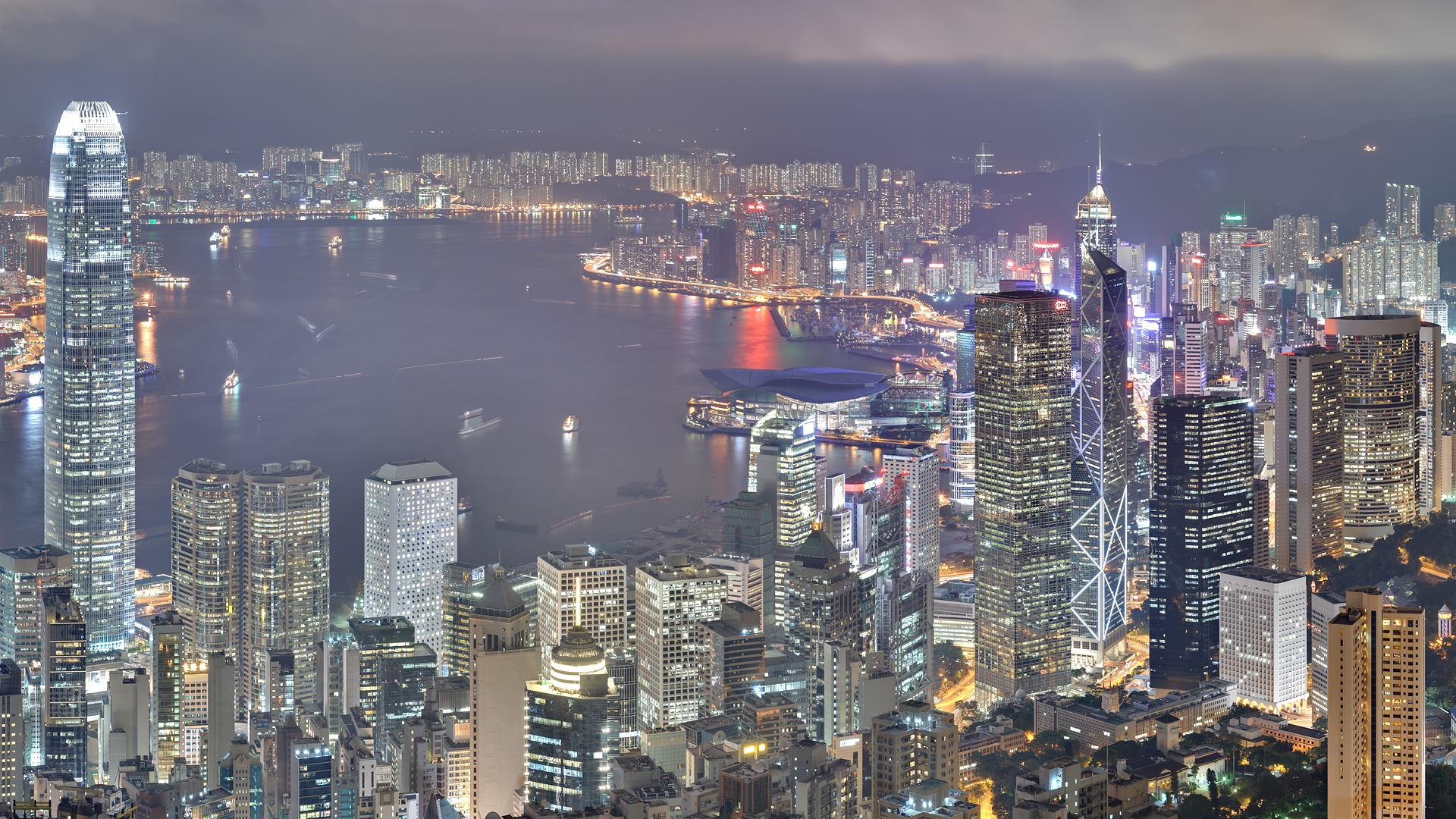 Hong Kong, Skyscrapers, Night Wallpaper, Hd City 4K Wallpapers, Images