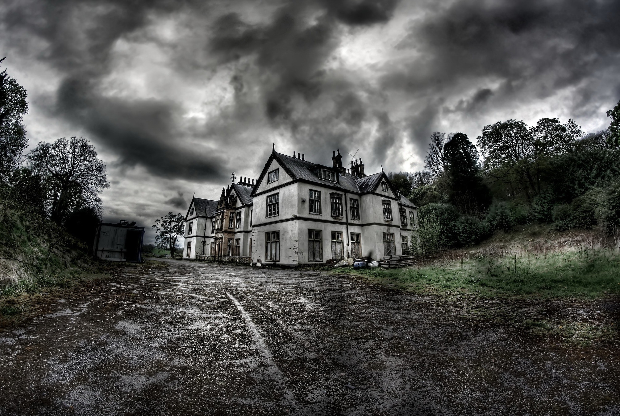 Horror House Monochrome Wallpaper, HD Fantasy 4K Wallpapers, Images, Photos  and Background - Wallpapers Den