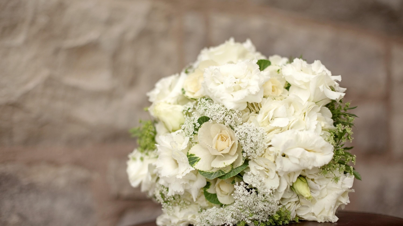 1366x768 Resolution hydrangea, lisianthus russell, ornamental cabbage ...