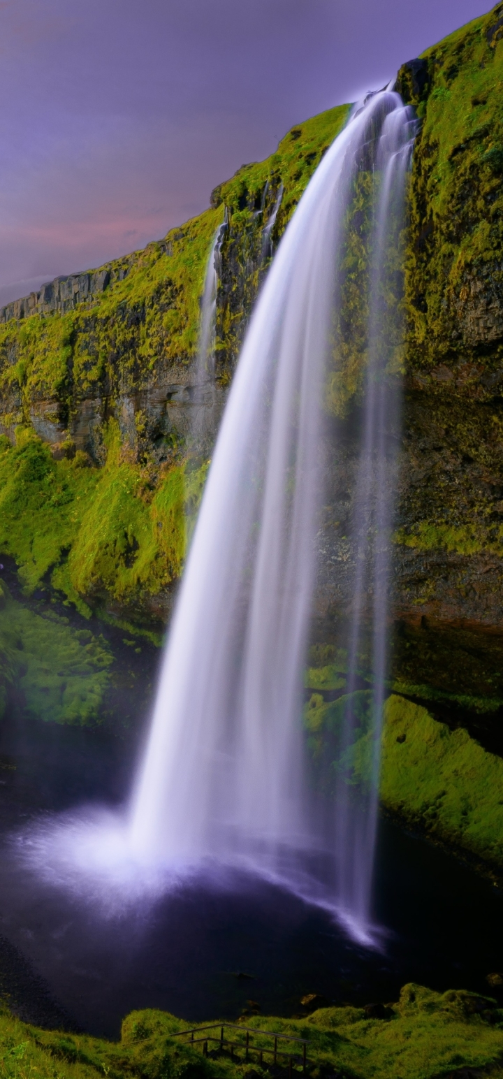 720x1544 Idyllic landscape with a waterfall 720x1544 Resolution