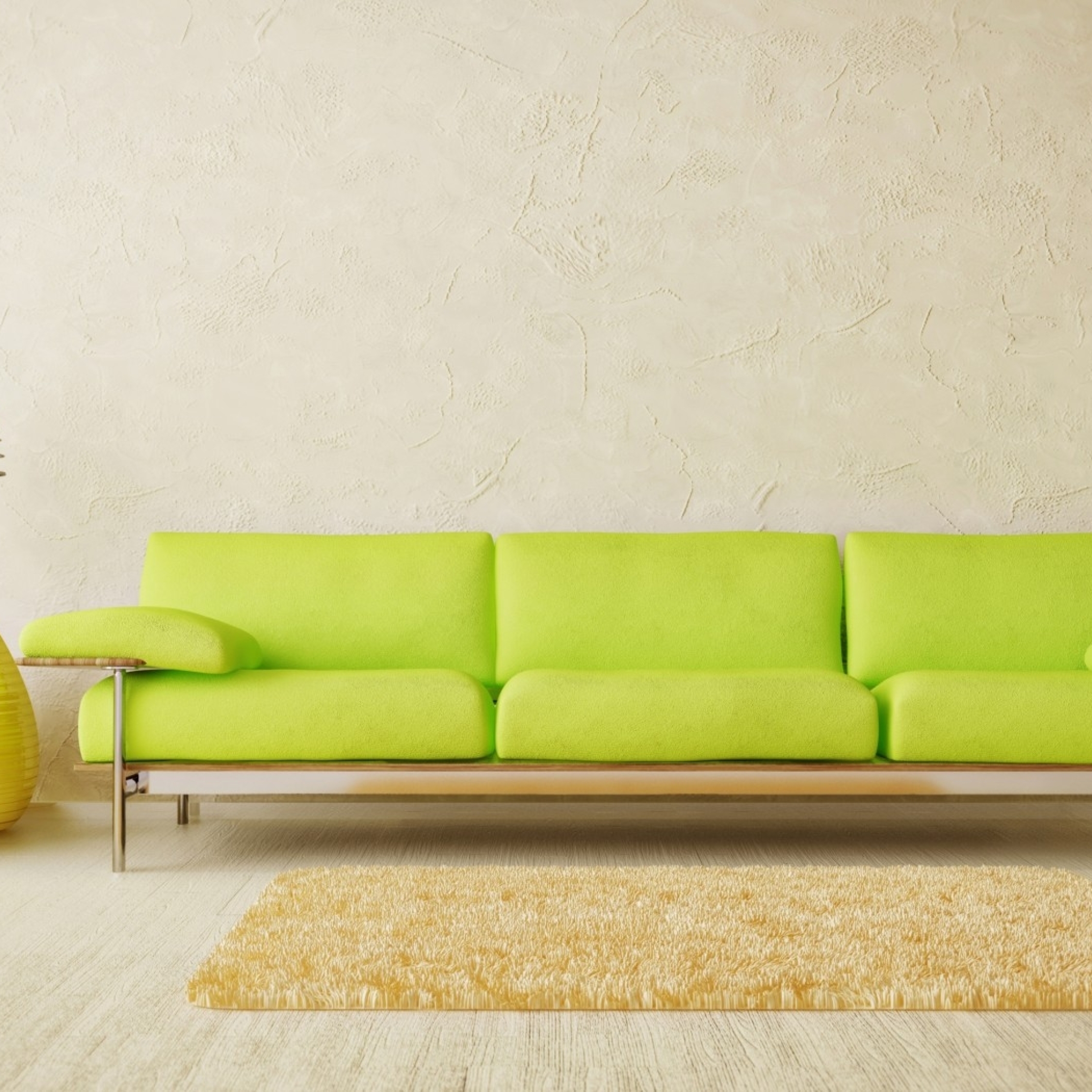 Ярко зеленый диван