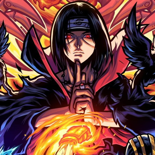 512x512 Itachi Uchiha Cool Digital Art Naruto HD 512x512 Resolution