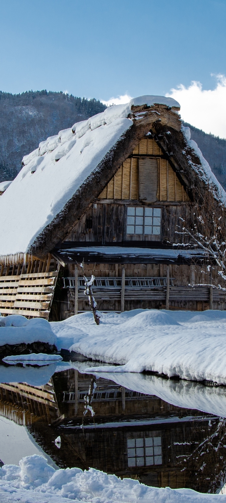 720x1600 Japan Village Covered in Winter Snow 720x1600 Resolution ...