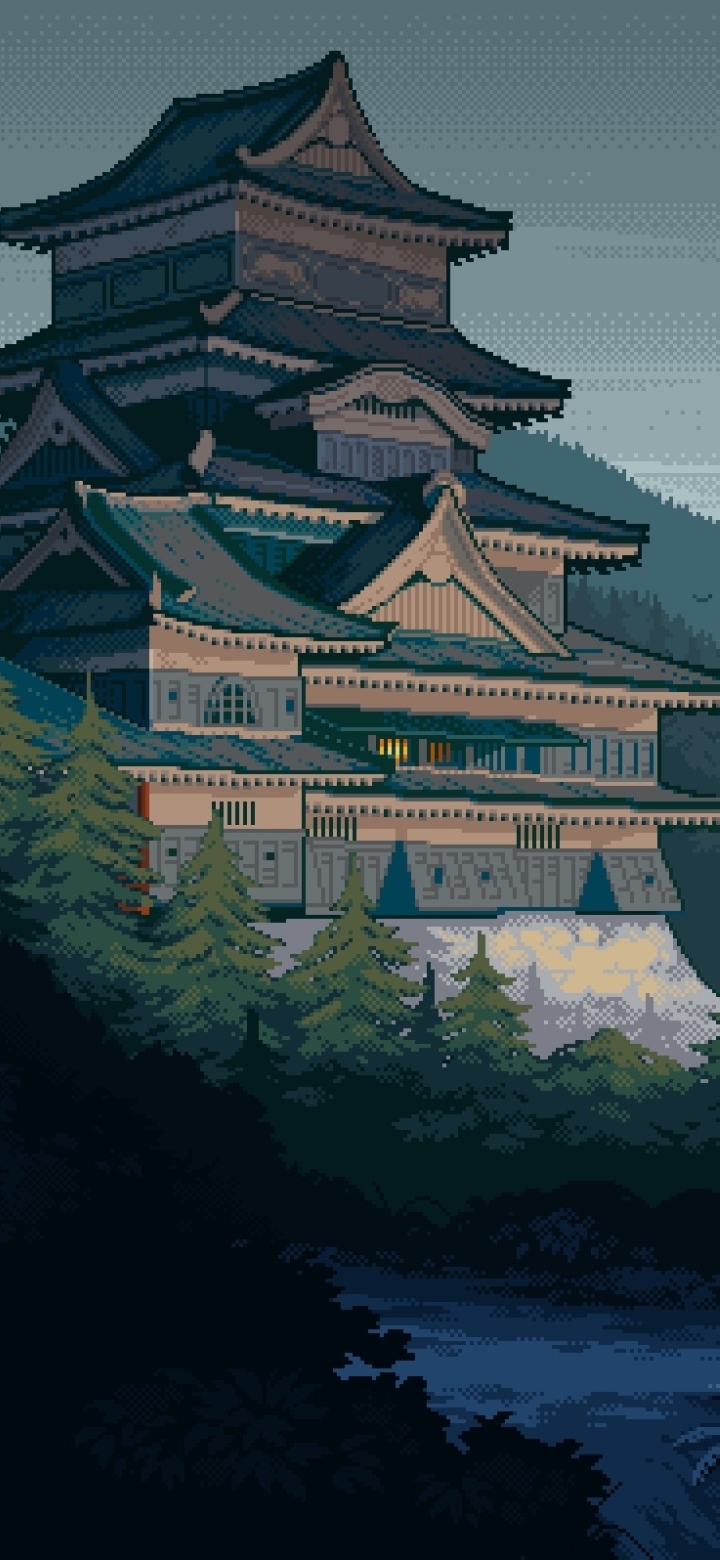 720x1560 Japanese Castle Pixel Art 720x1560 Resolution Wallpaper, HD Artist  4K Wallpapers, Images, Photos and Background - Wallpapers Den