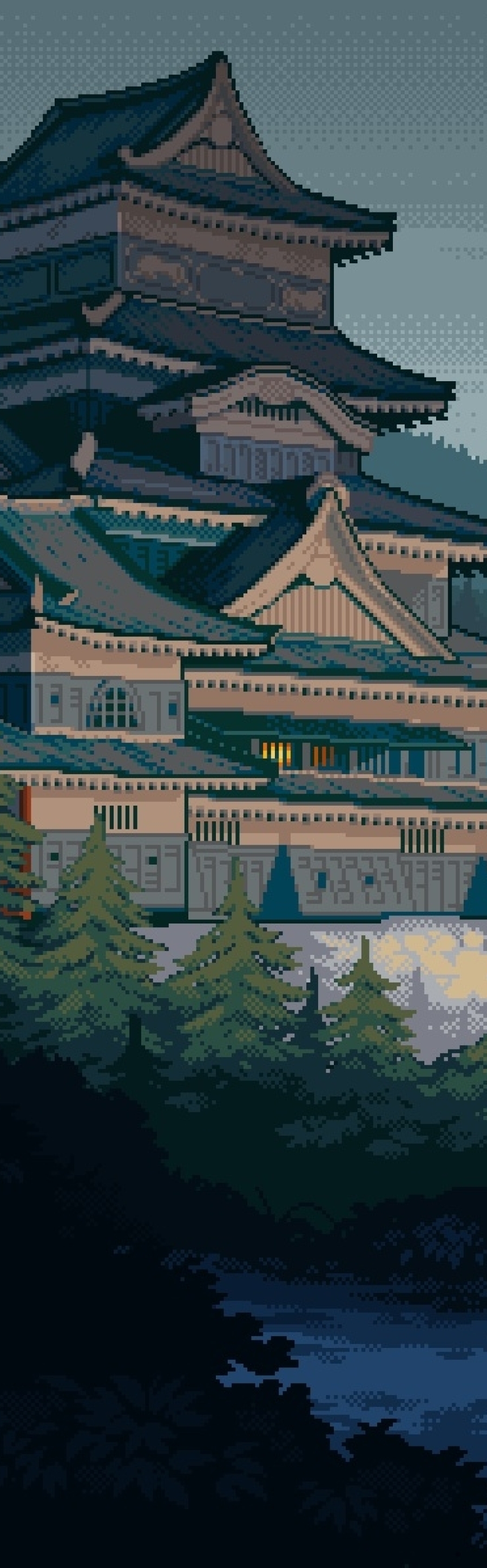 900x2900 Japanese Castle Pixel Art 900x2900 Resolution Wallpaper, HD