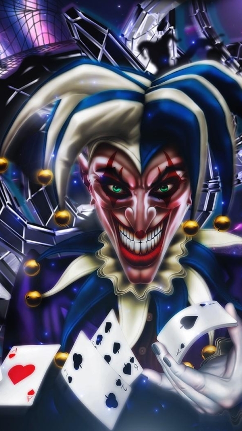 480x854 jester cards, smile, abstraction Android One Mobile Wallpaper