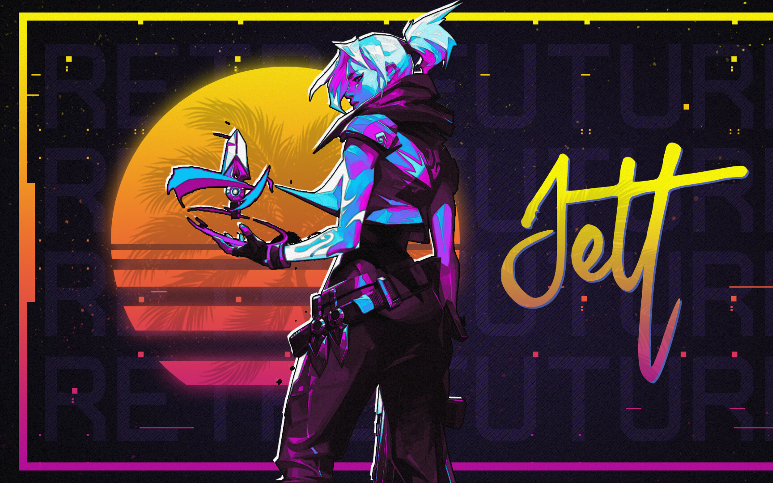 Jett Valorant Neon Art (2560x1600) Resolution Wallpaper