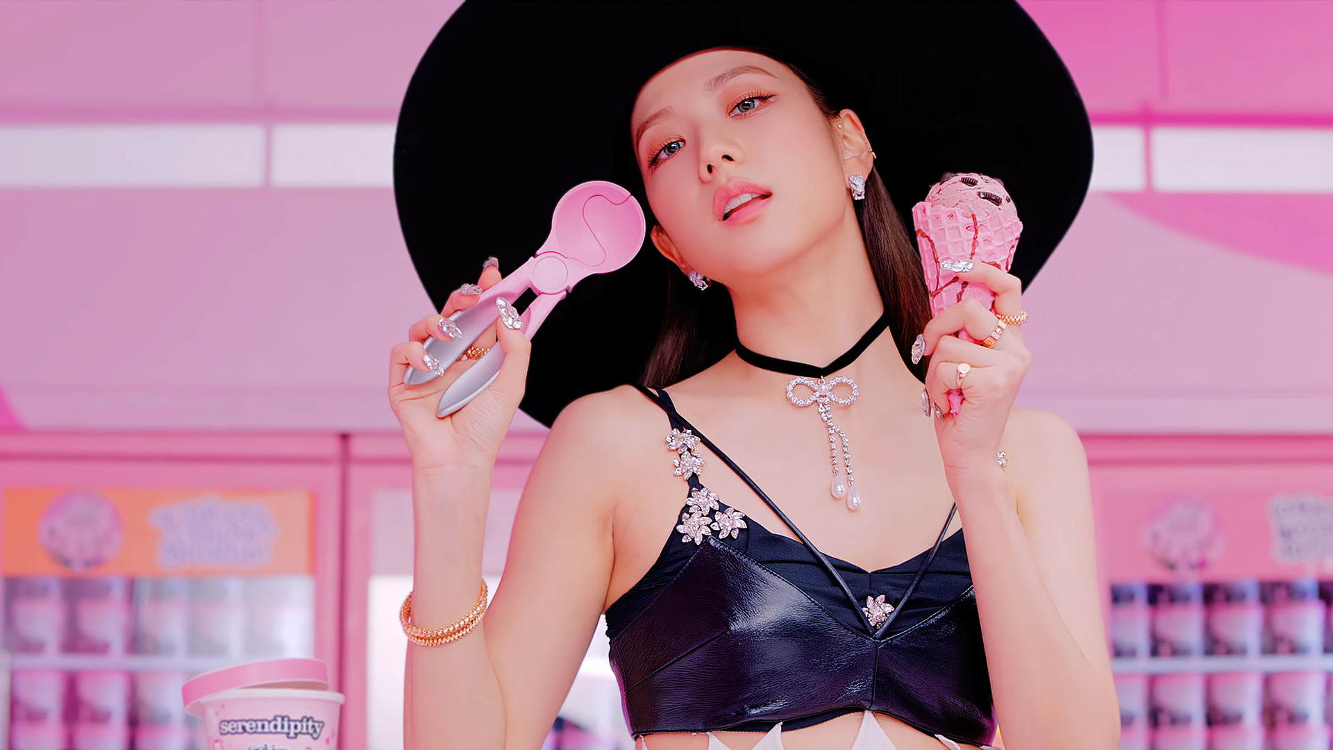 Jisoo Blackpink Ice Cream Wallpaper Hd Celebrities 4k Wallpapers