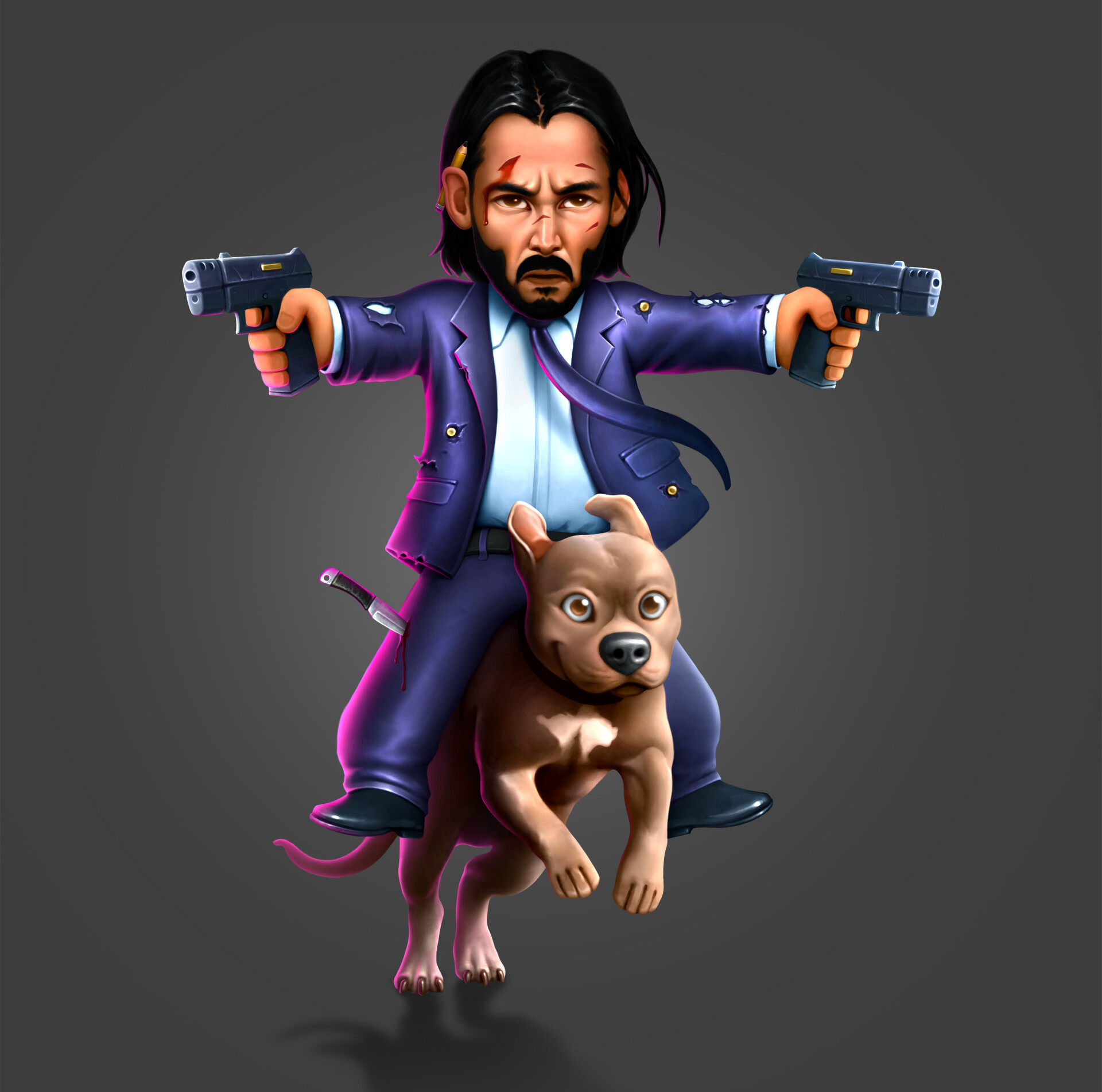 John Wick as Keanu Reeves and Dog Wallpaper, HD Artist 4K Wallpapers,  Images, Photos and Background - Wallpapers Den