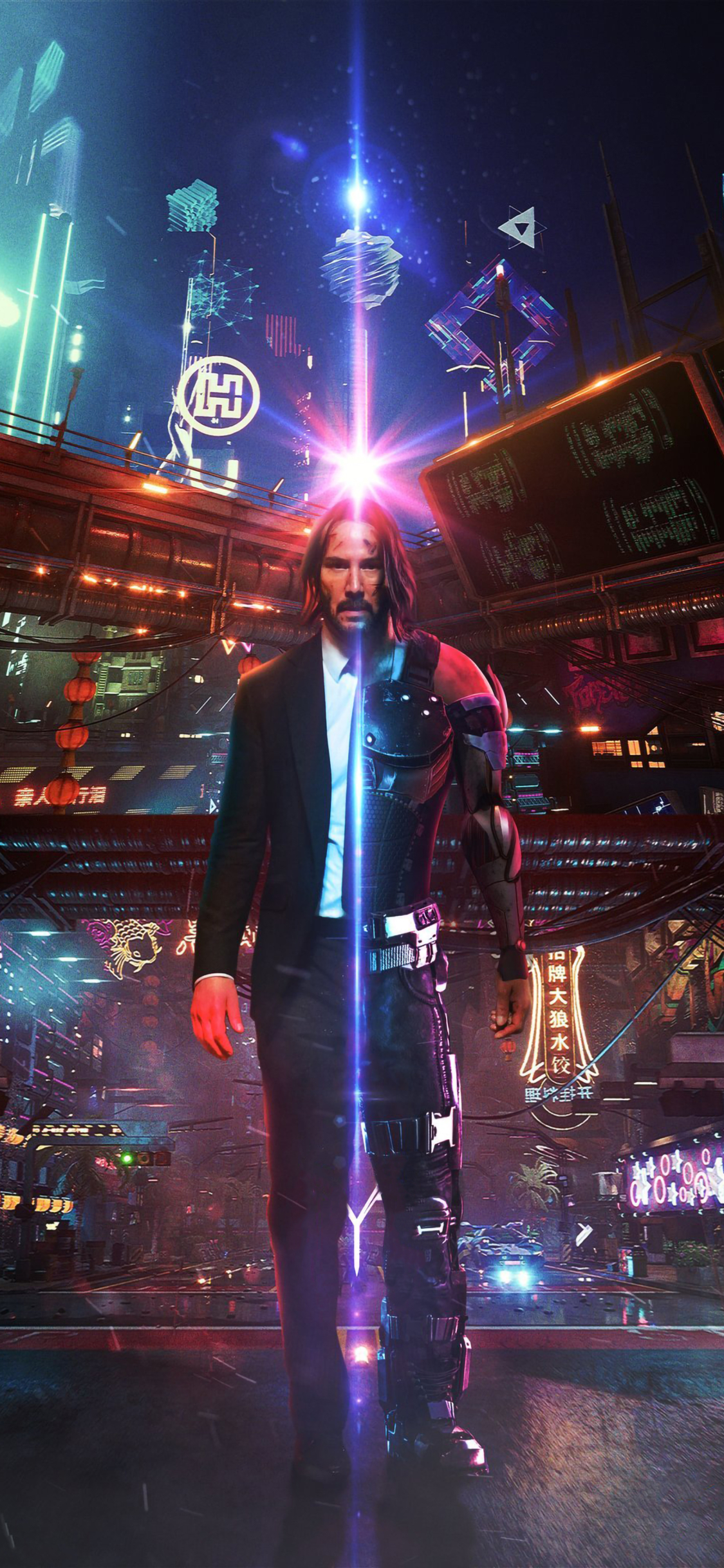 1125x2436 Cyberpunk Neon With Sword 4k Iphone XSIphone 10Iphone X HD 4k  Wallpapers Images Backgrounds Photos and Pictures