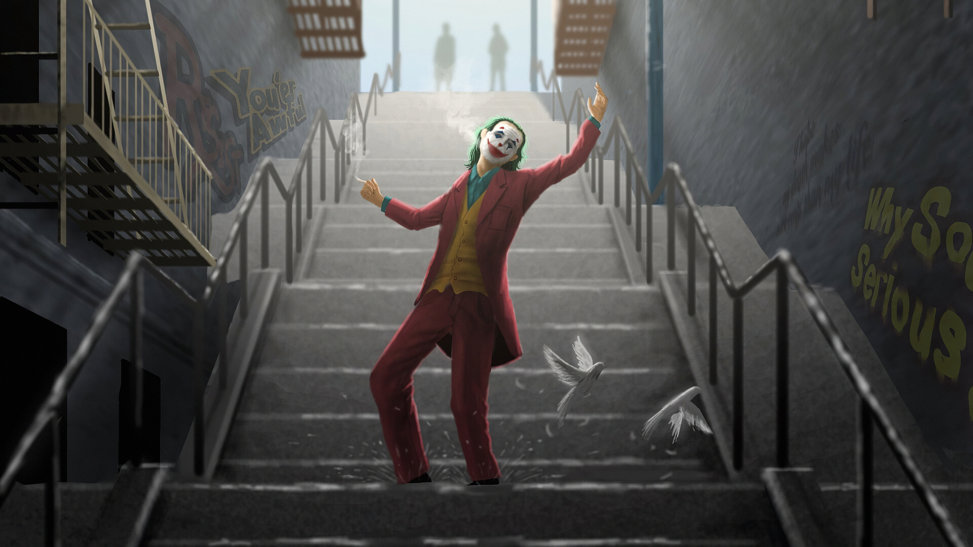 1920x1080 Joker Dance On Stairs 1080P Laptop Full HD Wallpaper, HD  Superheroes 4K Wallpapers, Images, Photos and Background - Wallpapers Den