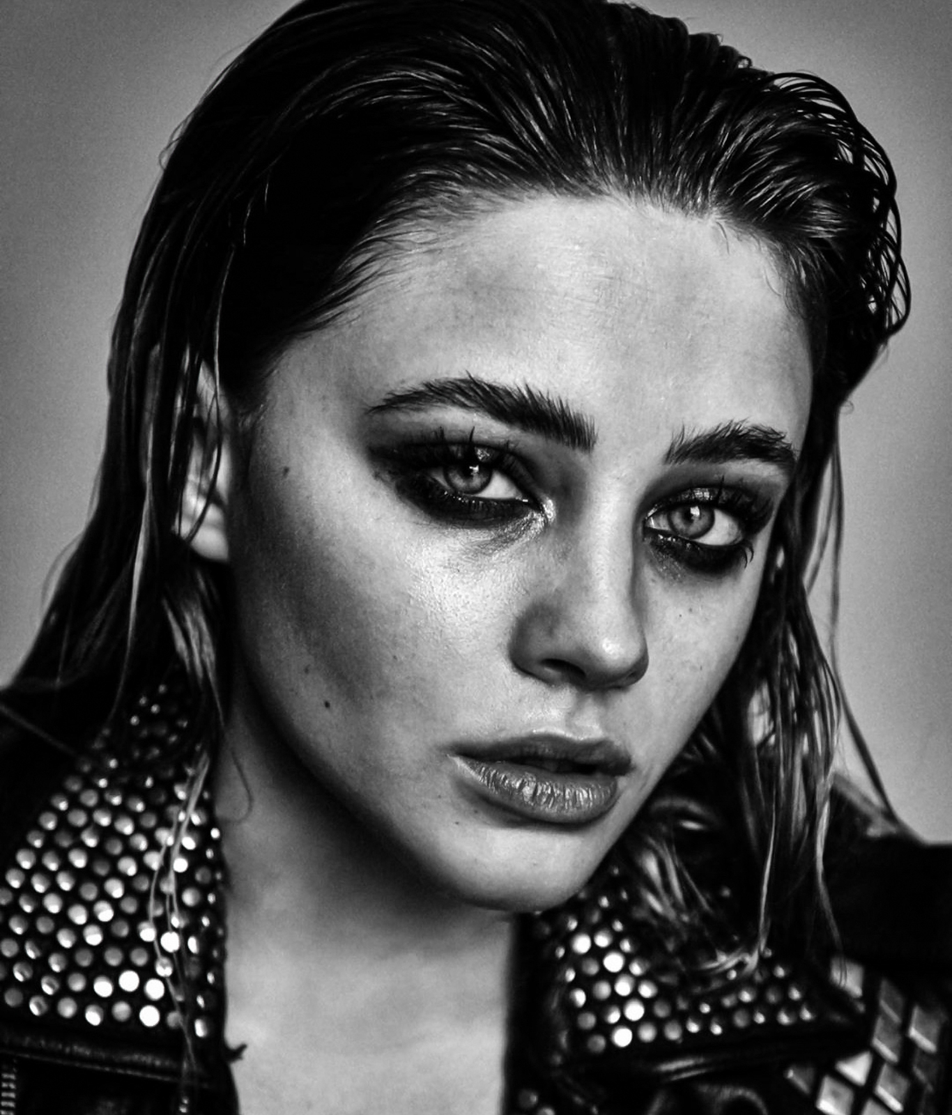 1366x1600 Resolution Josephine Langford Monochrome Face 1366x1600