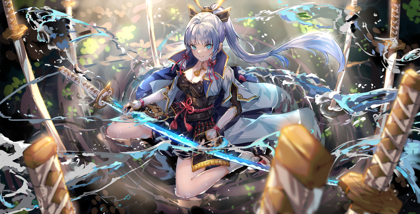 1350x689 Kamisato Ayaka HD Genshin Impact Gaming Art 2022 1350x689