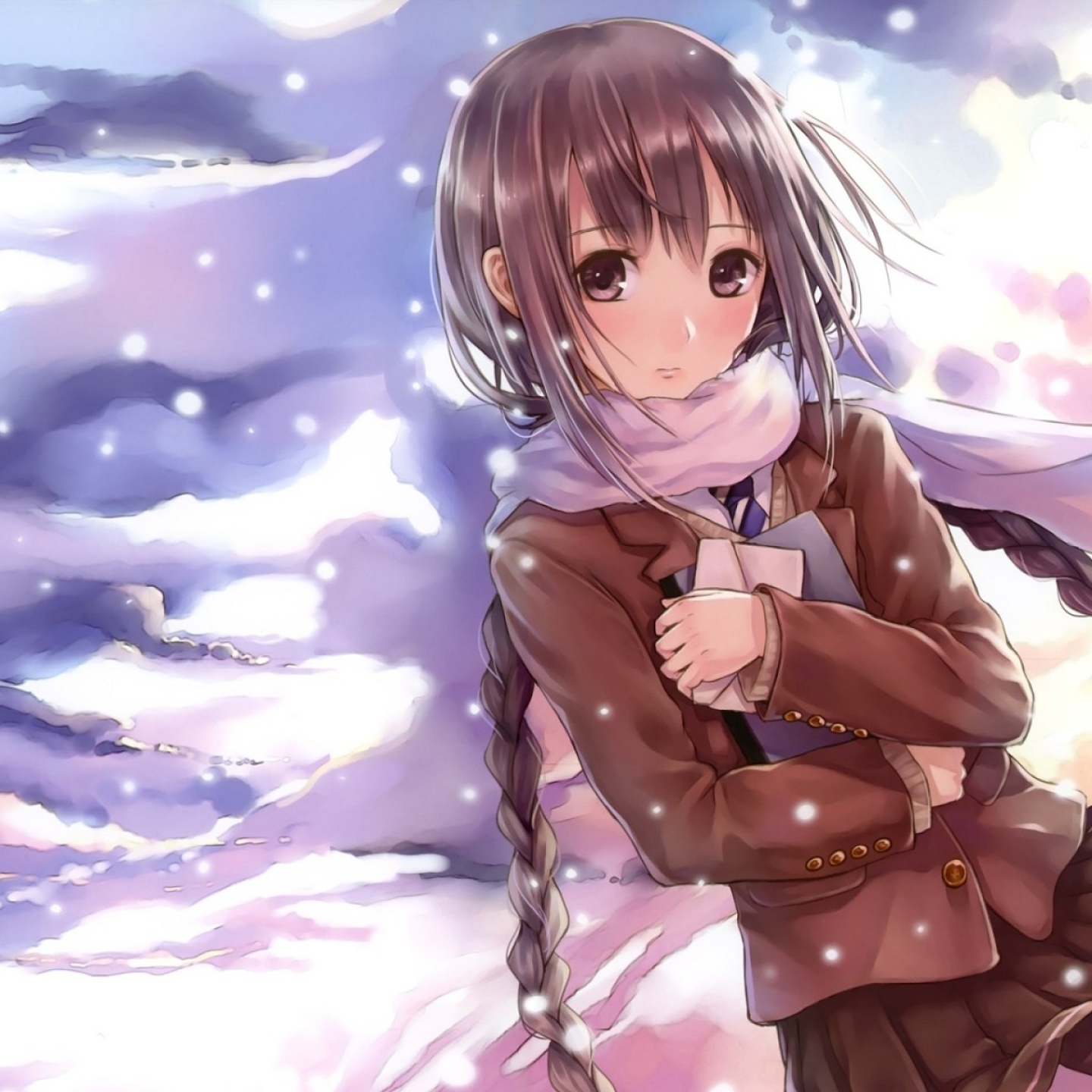 1440x1440 Kazuharu Kina Snow Girl 1440x1440 Resolution Wallpaper Hd Anime 4k Wallpapers Images Photos And Background Wallpapers Den
