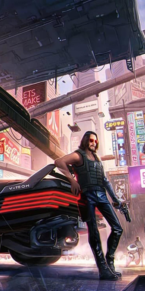 480x960 Keanu Reeves Cyberpunk 2077 Art 480x960 Resolution ...