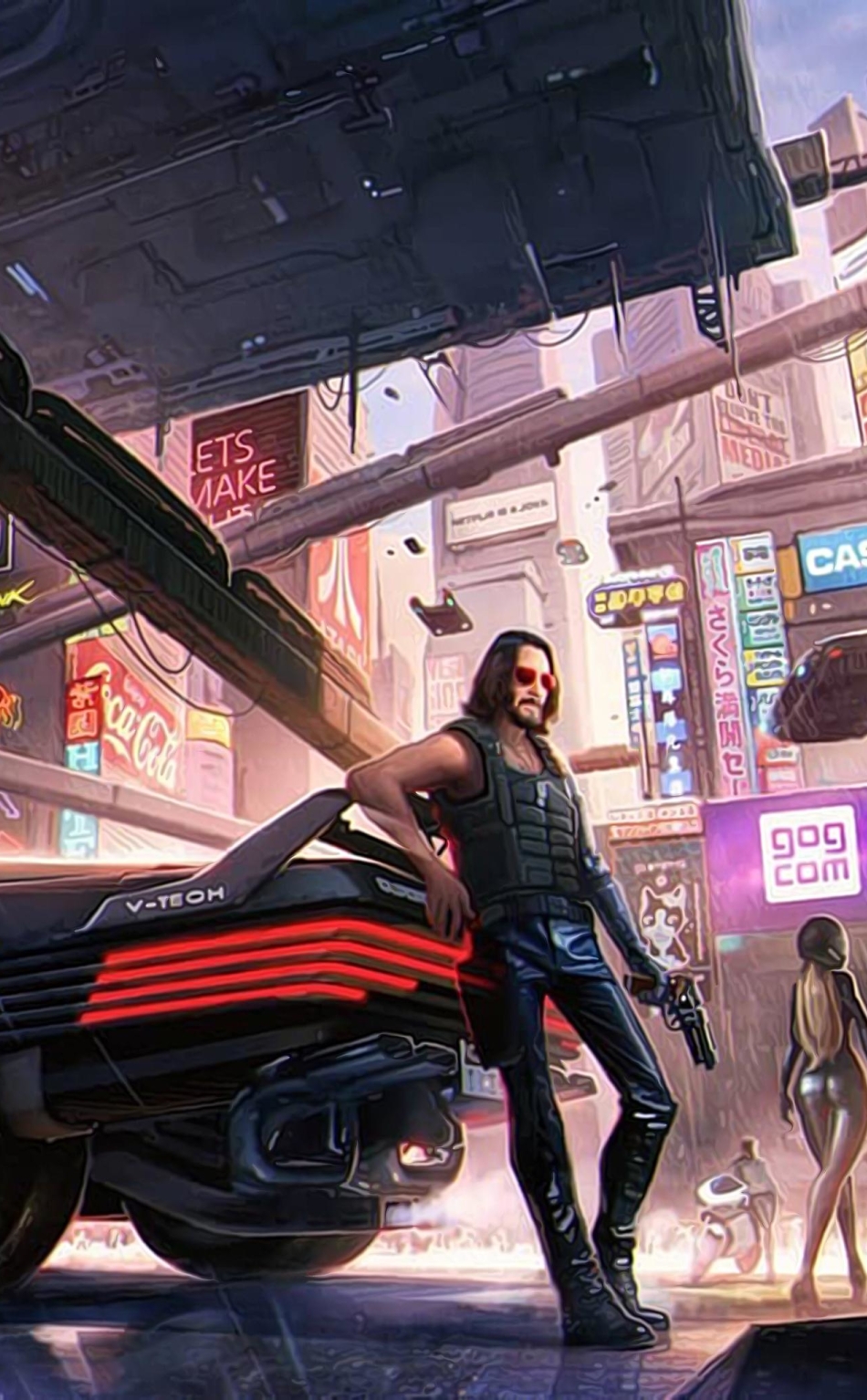 950x1534 Keanu Reeves Cyberpunk 2077 Art 950x1534 Resolution Wallpaper