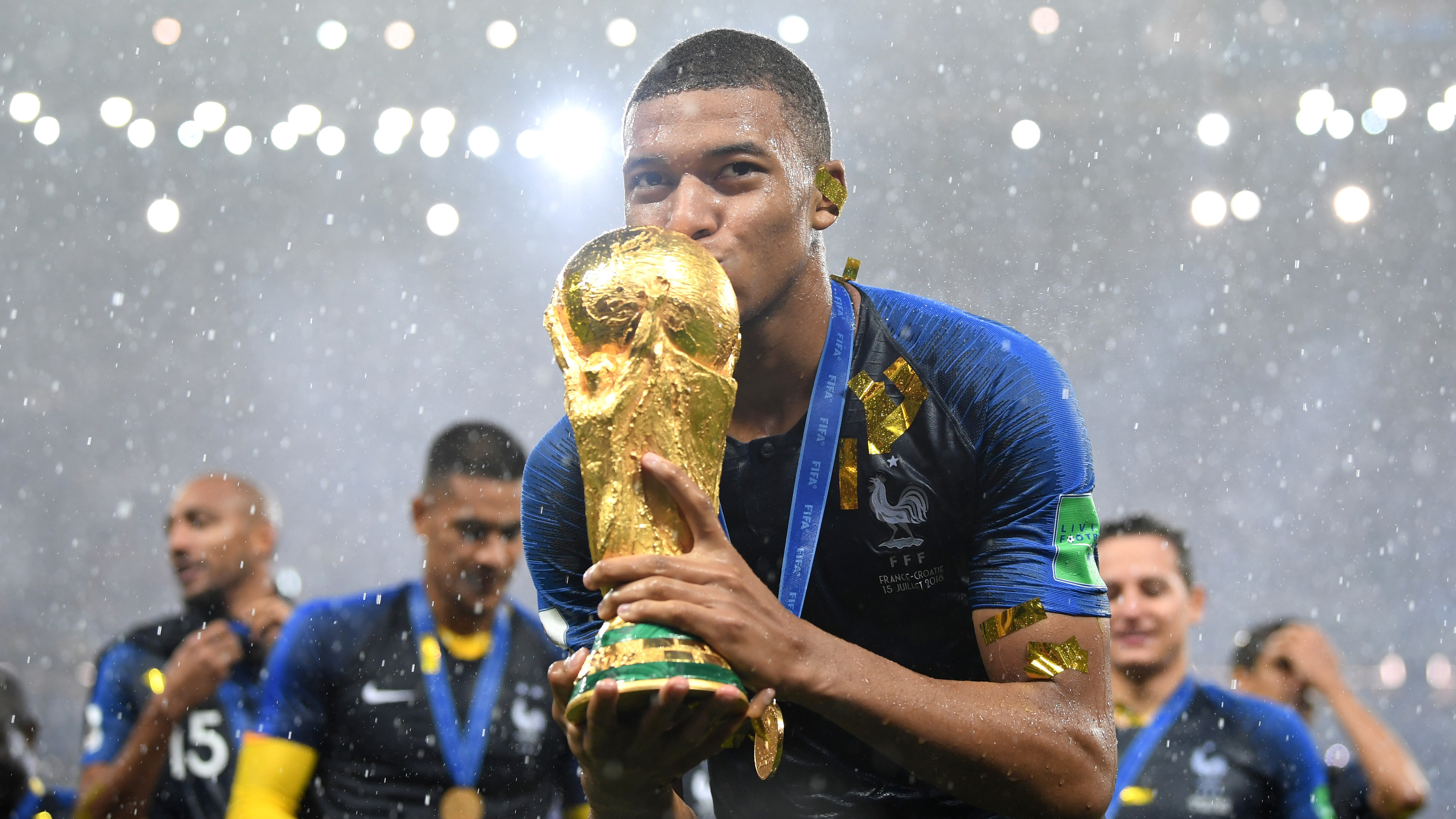 Download Kylian Mbappe Celebrates Fifa World Cup Win 5120x2880