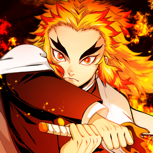 500x500 Resolution Kyojuro Rengoku Art Kimetsu no Yaiba 22 HD 500x500 ...