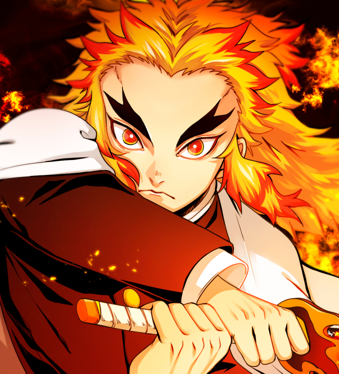 680x750 Kyojuro Rengoku Art Kimetsu no Yaiba 22 HD 680x750 Resolution ...