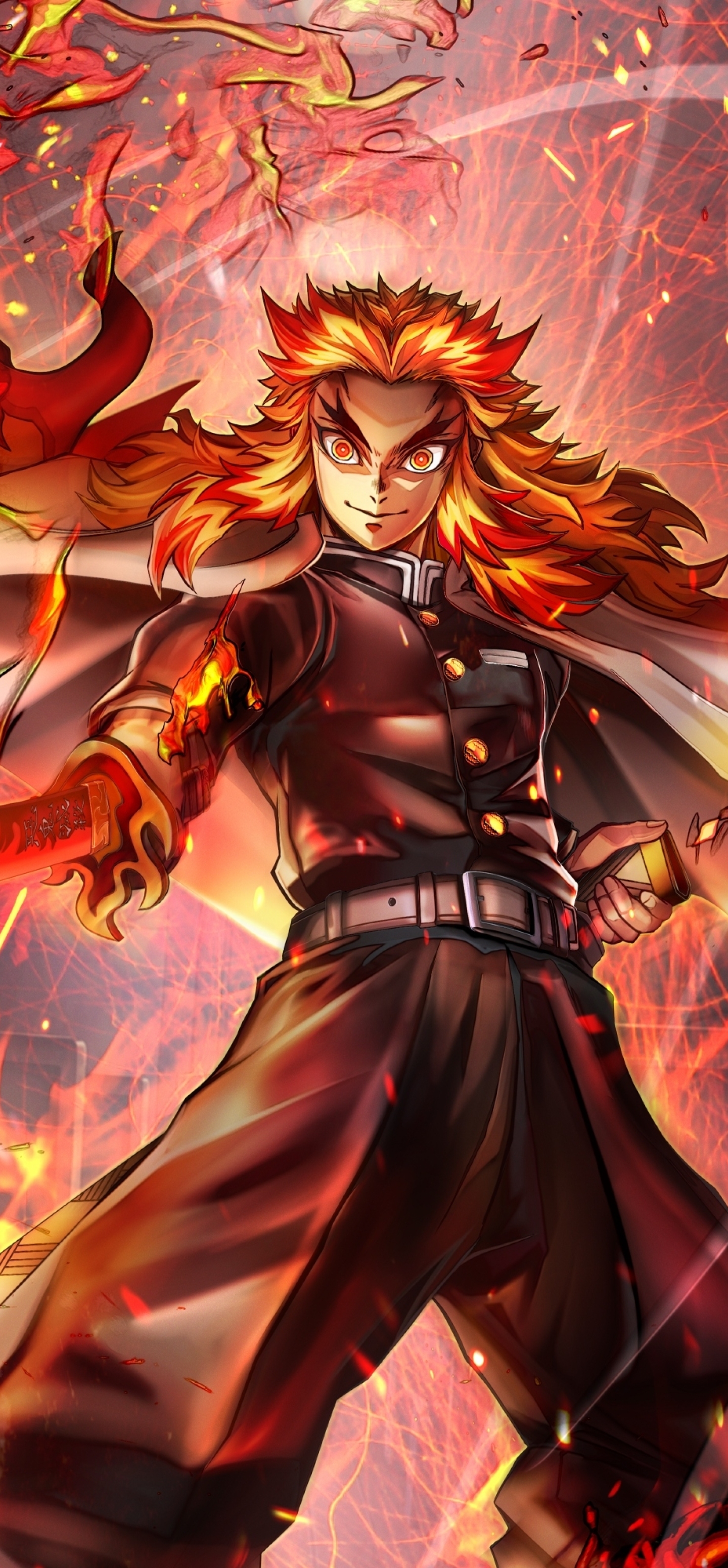 Download Intense Rengoku Aesthetic in Flaming Action Wallpaper  Wallpapers com