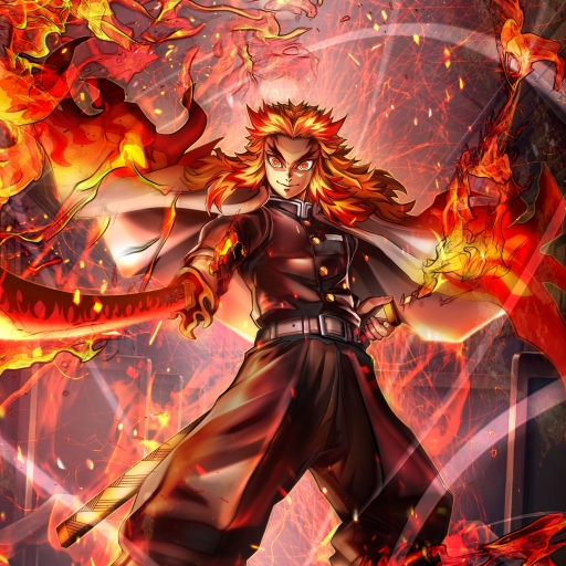 512x512 Kyojuro Rengoku Cool HD Demon Slayer 512x512 Resolution