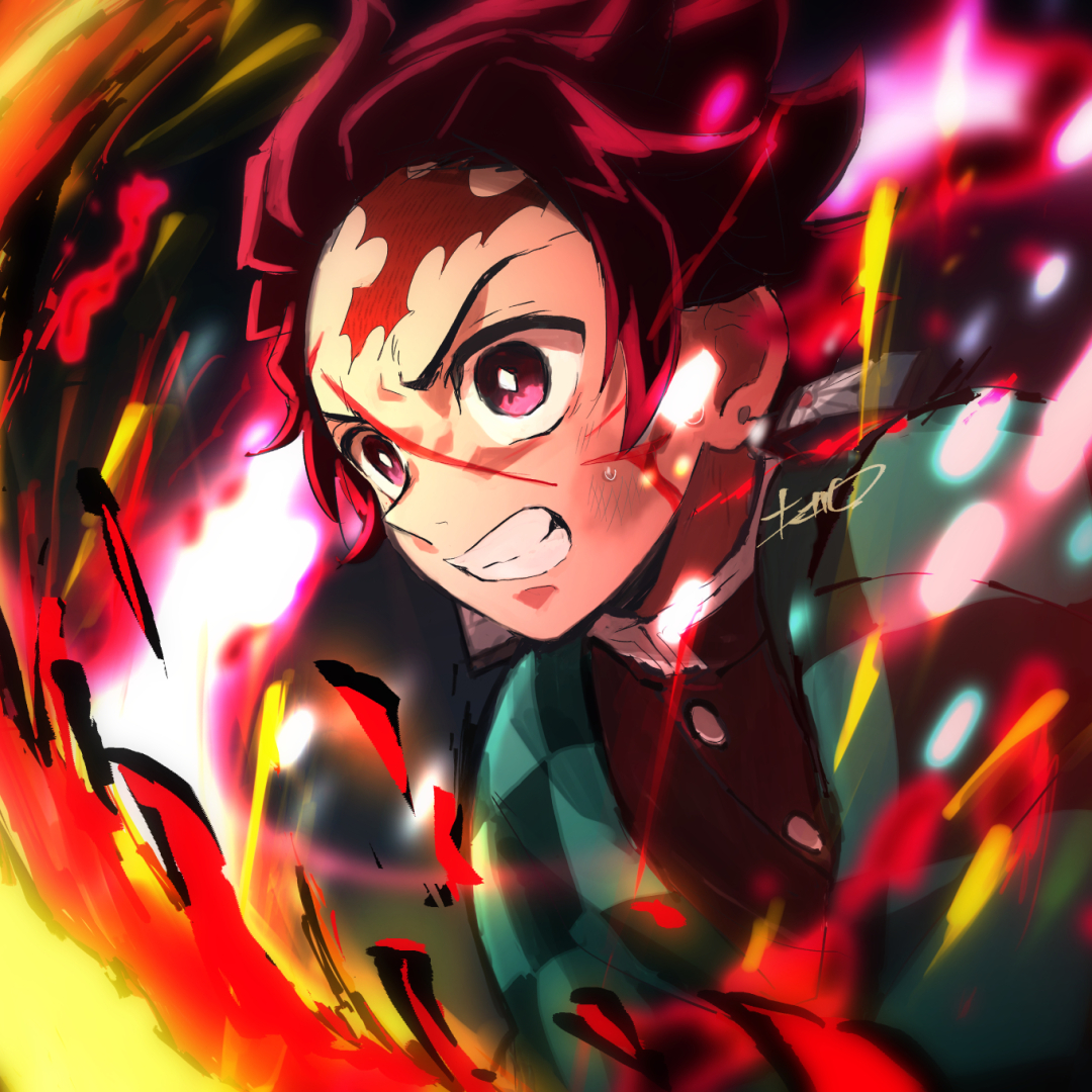 1080x1080 Resolution Kyojuro Rengoku Demon Slayer Kimetsu no Yaiba Art ...