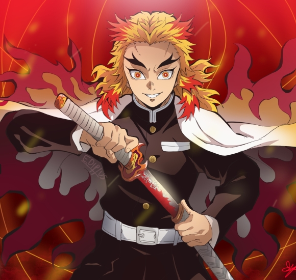 580x550 Kyojuro Rengoku Digital Art 580x550 Resolution Wallpaper, Hd 