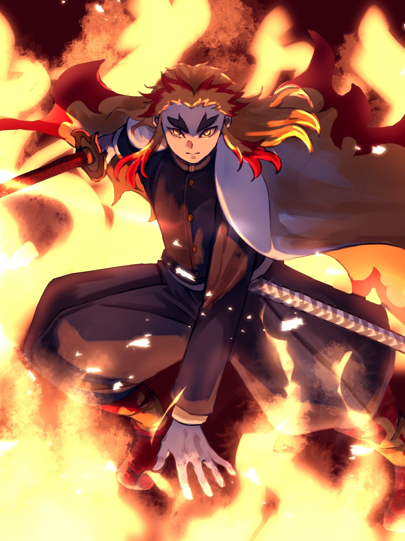 1620x2160 Resolution Kyojuro Rengoku From Demon Slayer 1620x2160