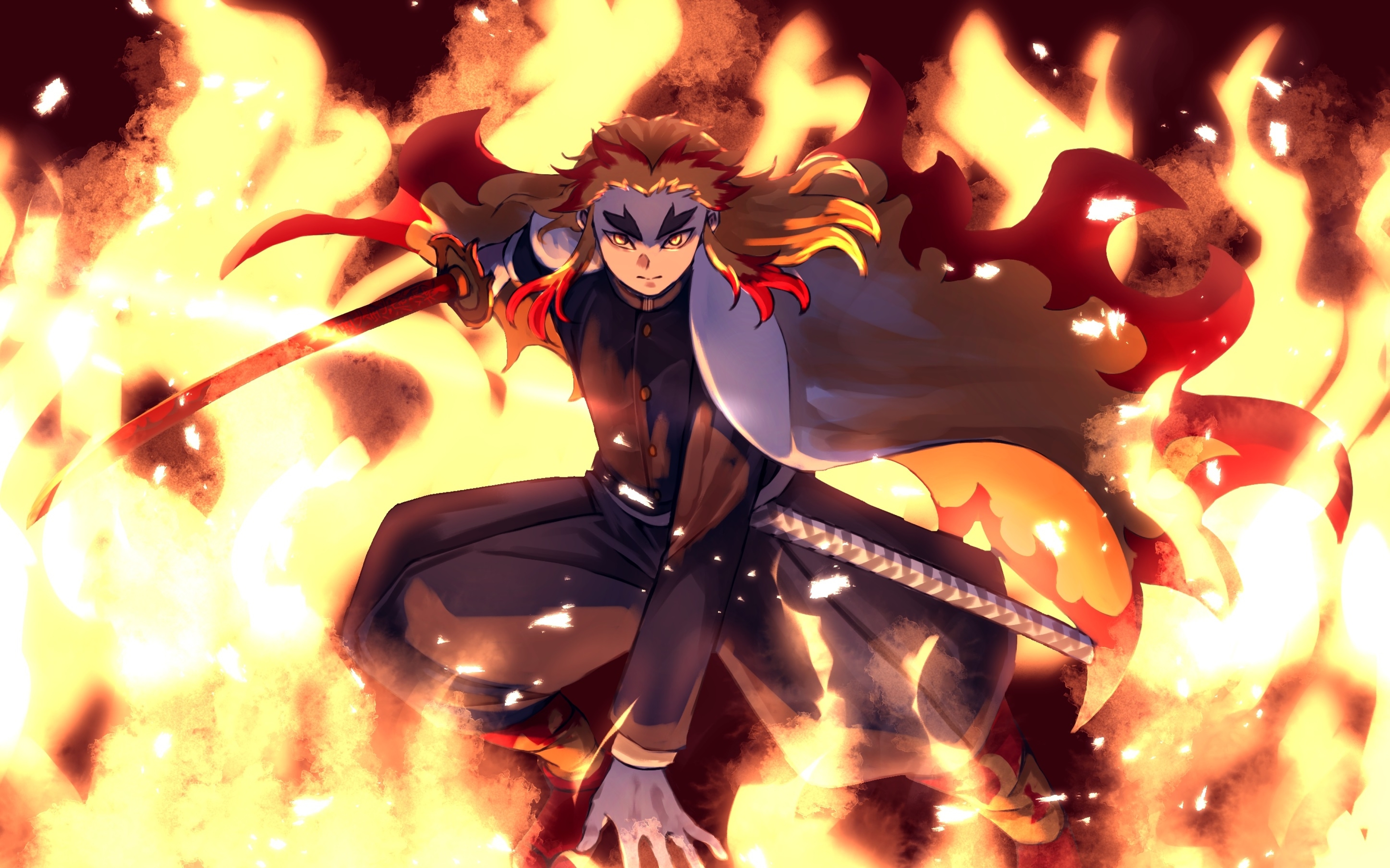 3840x2400 Kyojuro Rengoku From Demon Slayer Uhd 4k 3840x2400 Resolution Wallpaper Hd Anime 4k Wallpapers Images Photos And Background Wallpapers Den
