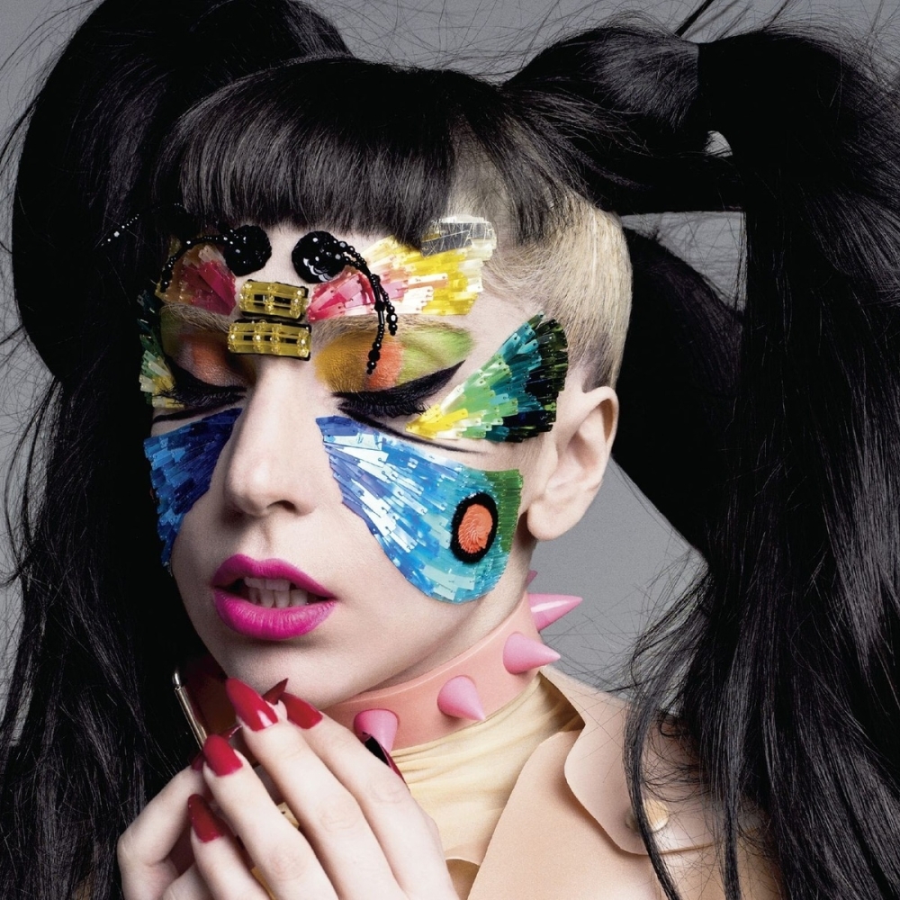 1000x1000 Resolution Lady Gaga Butter fly Face Design wallpaper ...