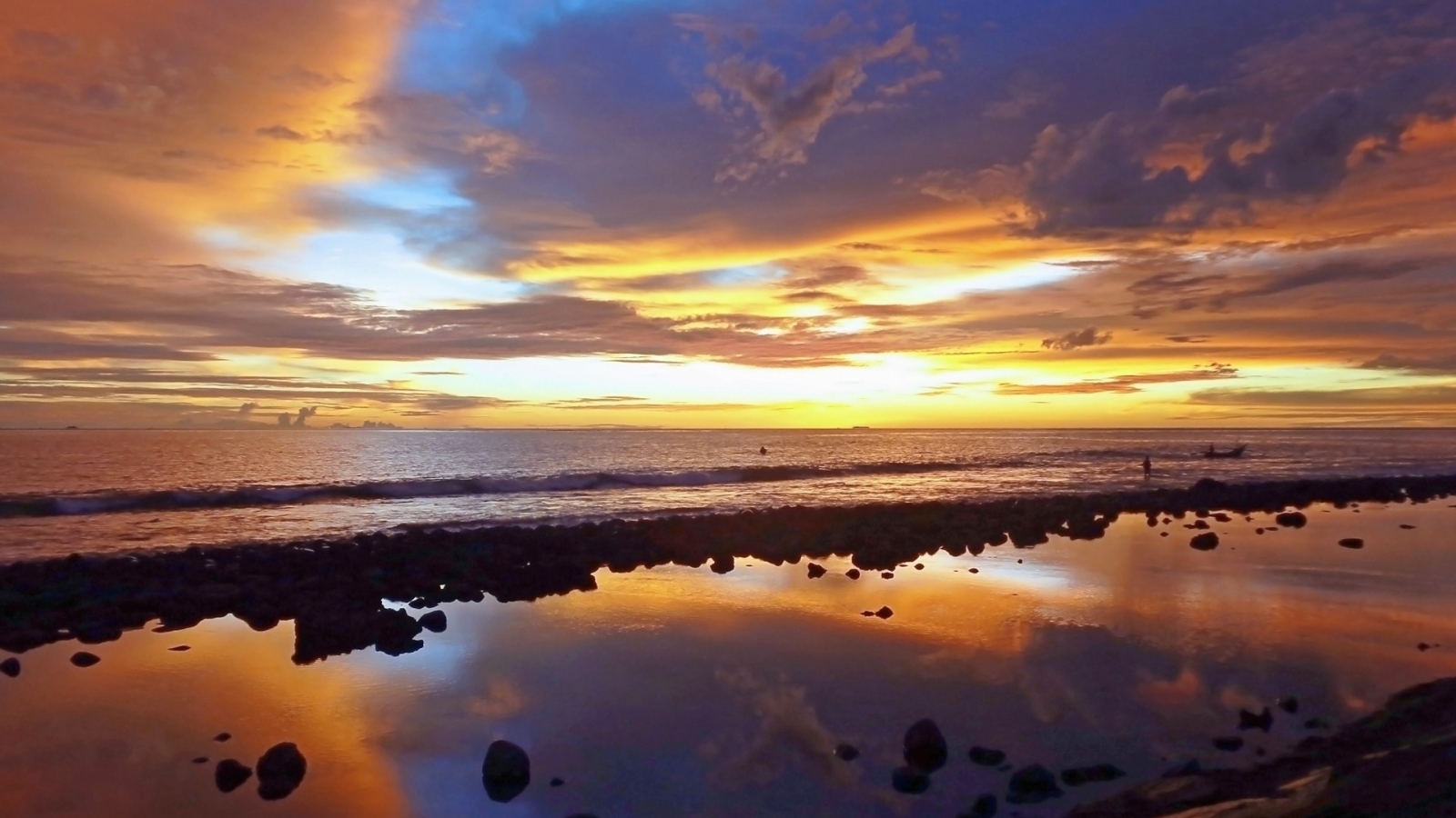 1600x900 landscape, sunset, beach 1600x900 Resolution Wallpaper, HD