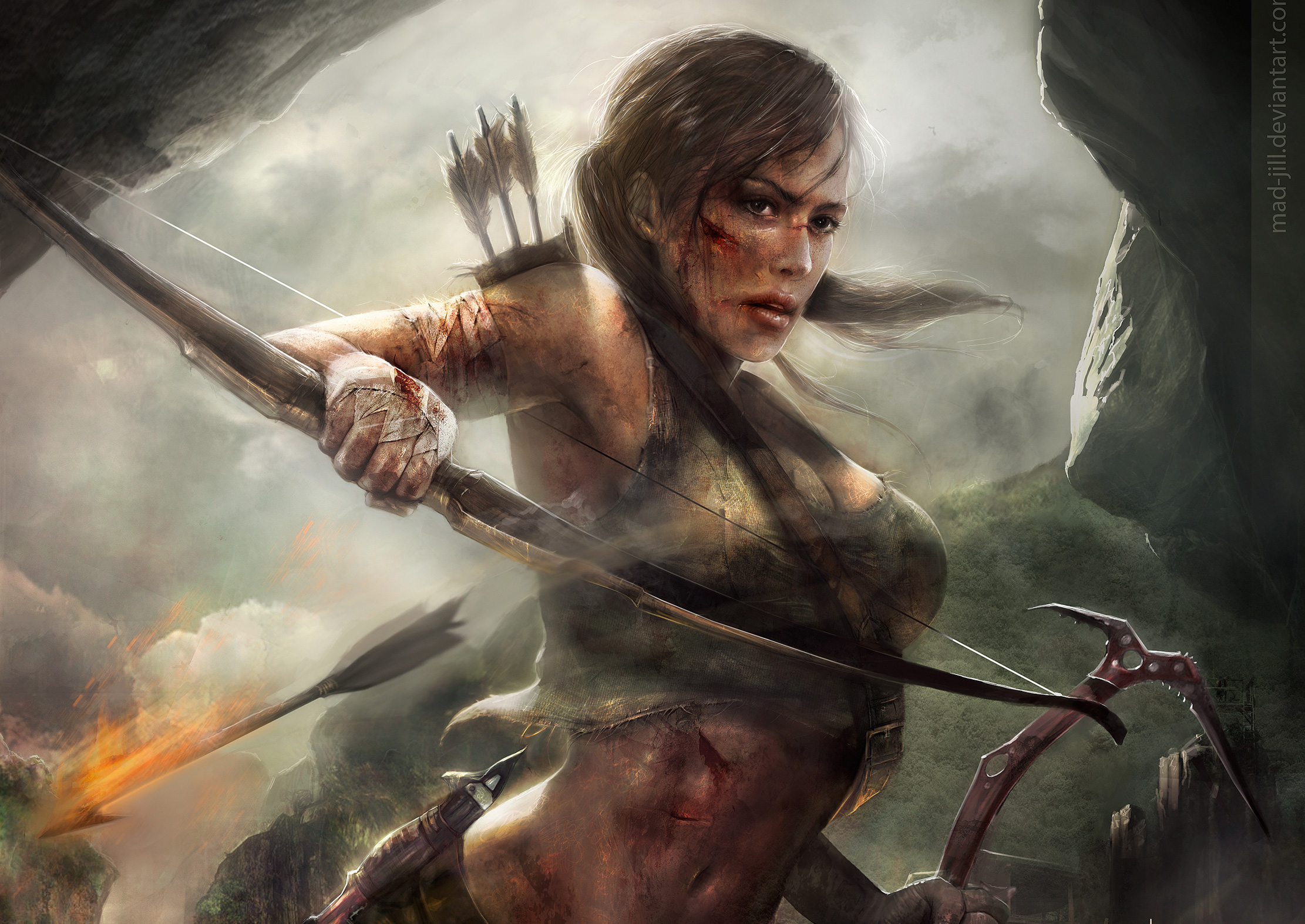 Lara Croft Tomb Raider Artwork Wallpaper Hd Fantasy 4k Wallpapers Images And Background