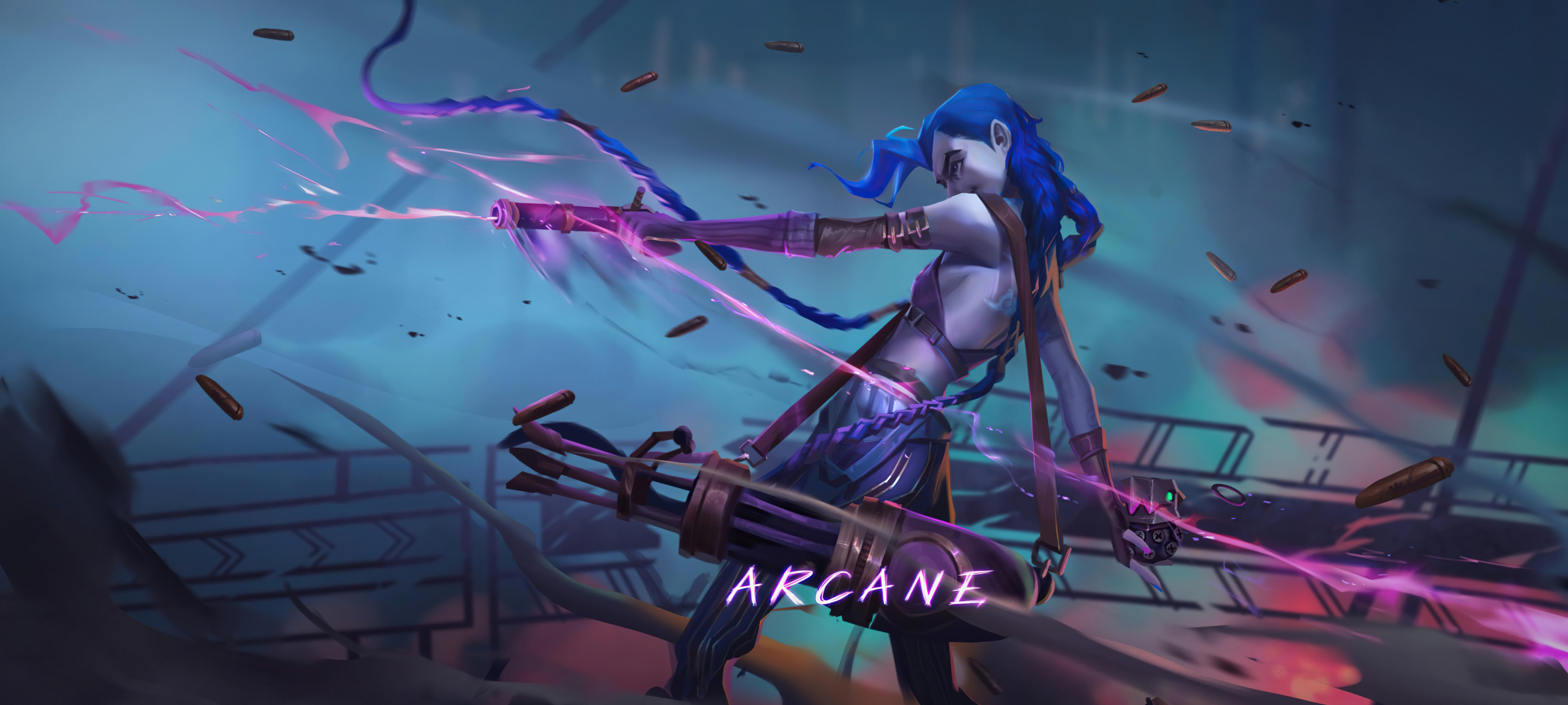 2400x1080 League Of Legends Arcane 4k Jinx Art 2400x1080 Resolution Wallpaper Hd Tv Series 4k