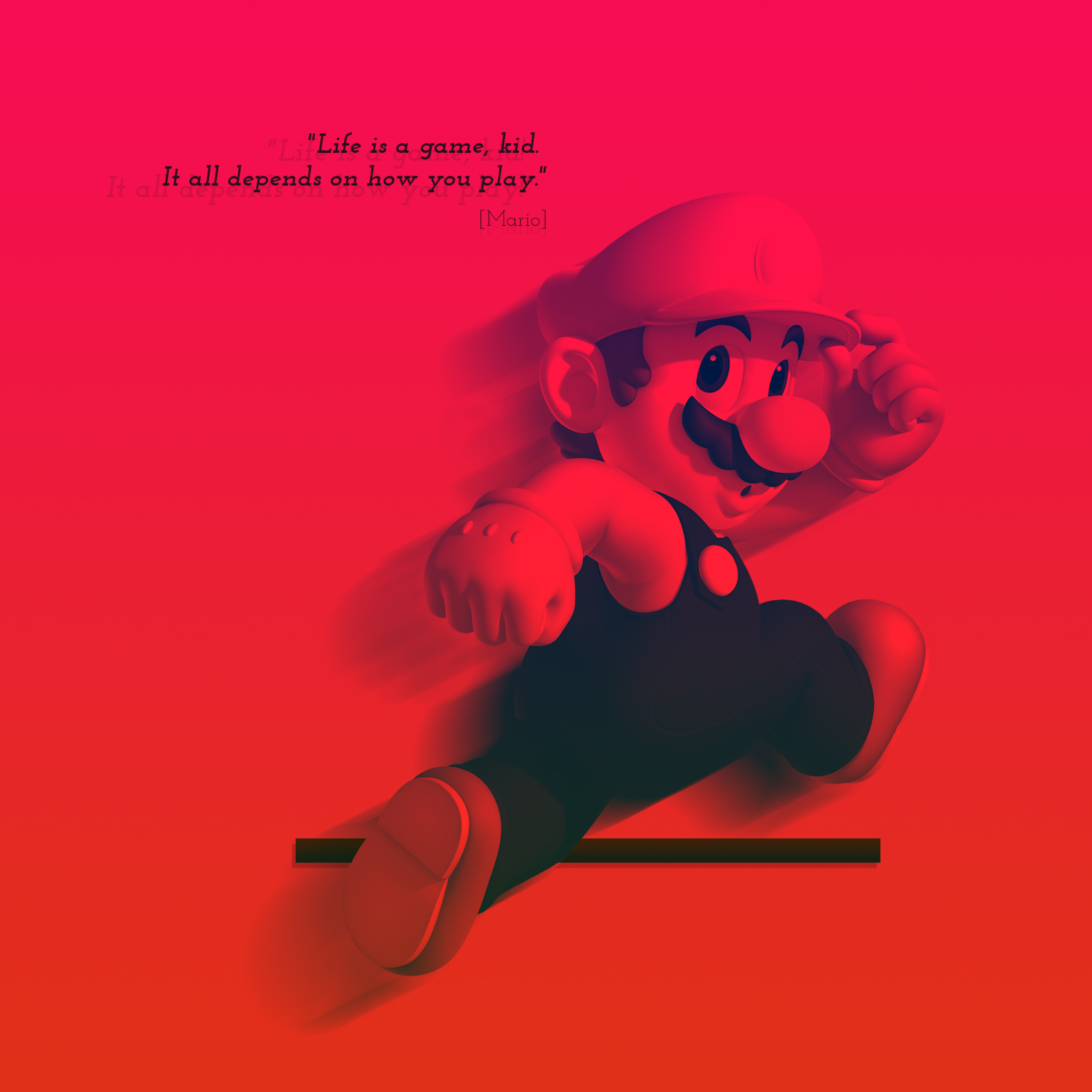 Life Is A Game Mario Quote, Full HD 2K Wallpaper