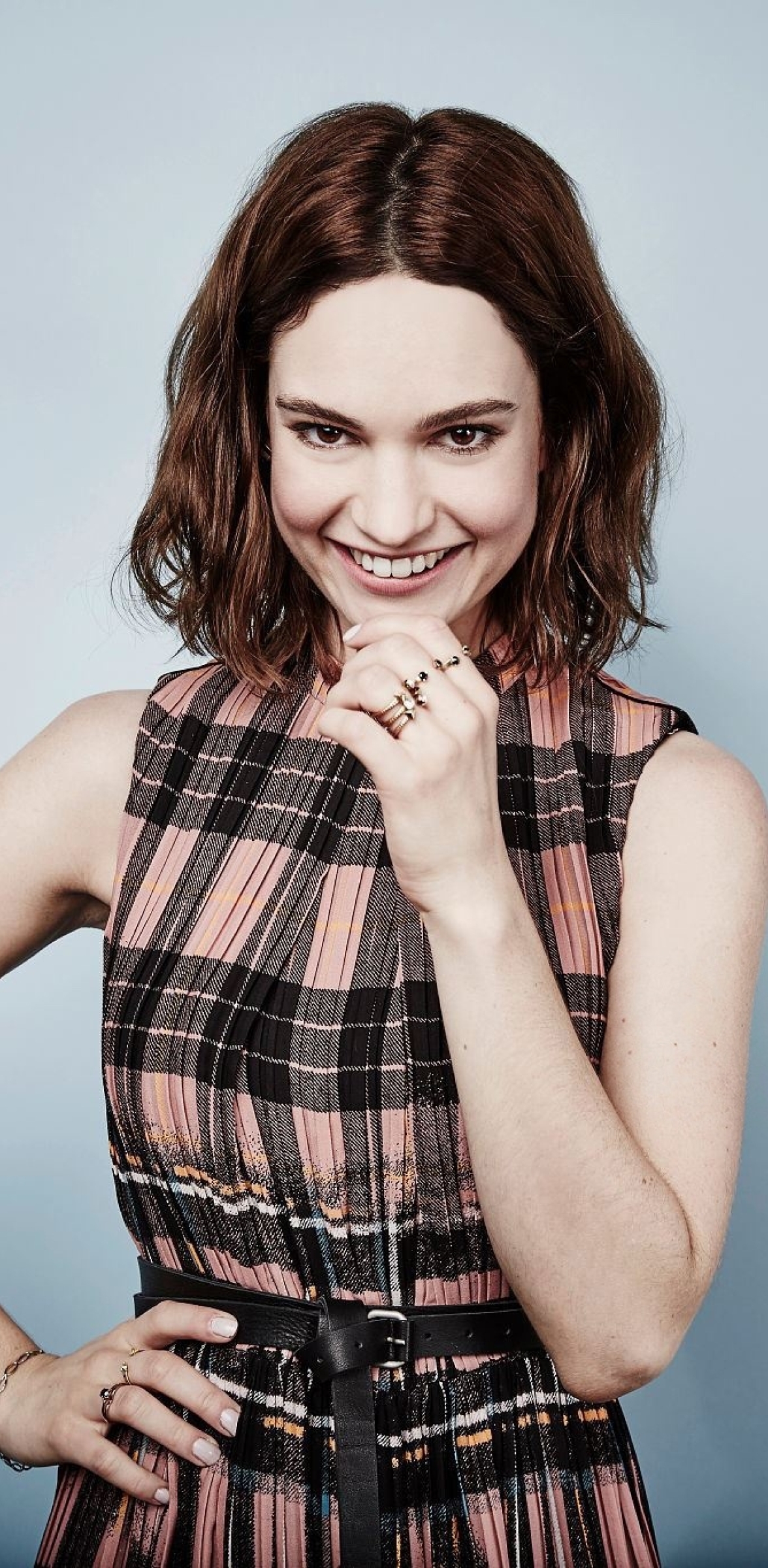 1176x2400 Lily James Smiling 1176x2400 Resolution Wallpaper Hd
