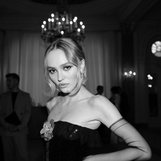 512x512 Lily Rose Depp Monochrome Photoshoot 512x512 Resolution Wallpaper Hd Celebrities 4k 