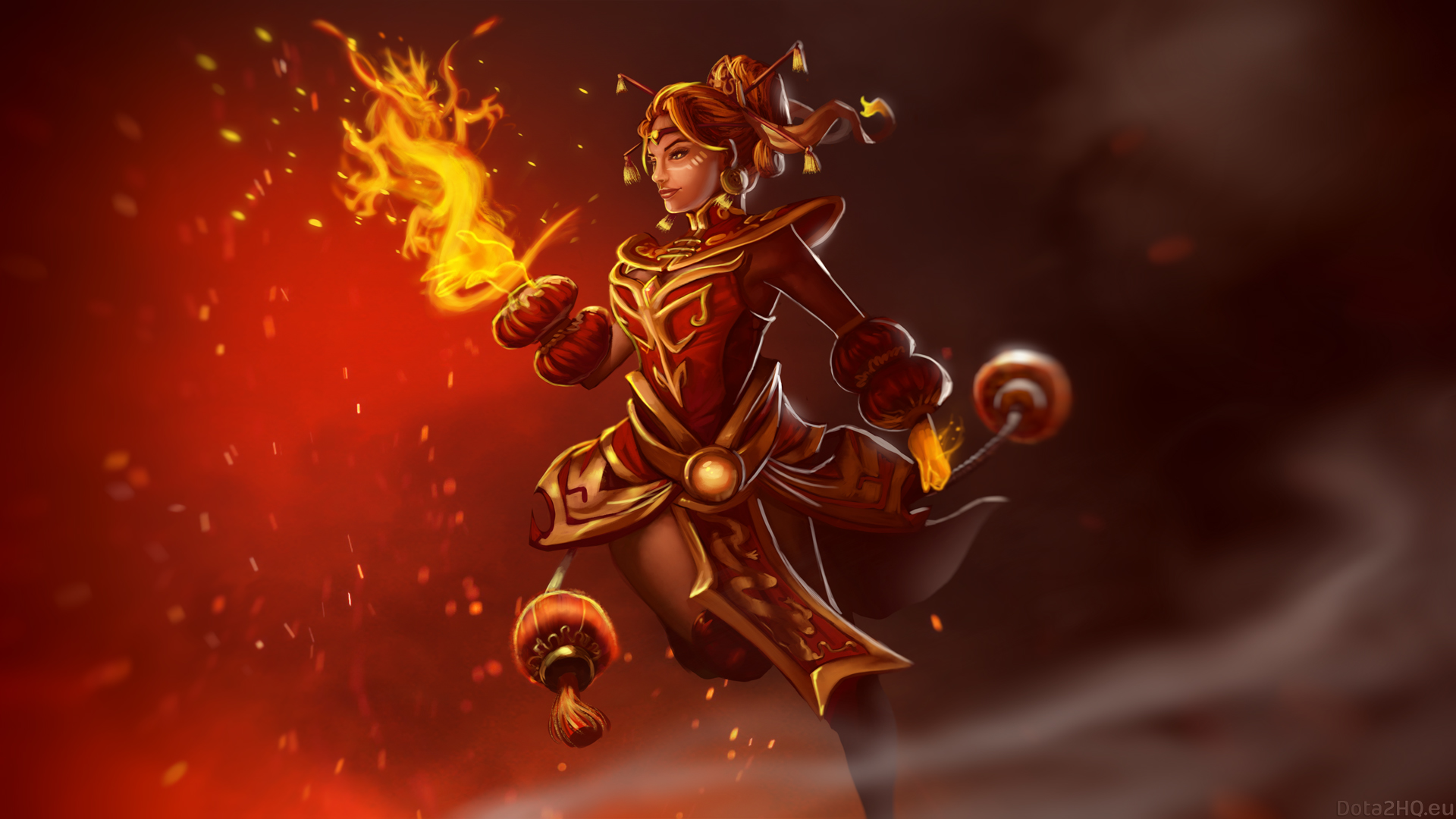 Lina Dota 2 Dragonfire Set Wallpaper Hd Games 4k