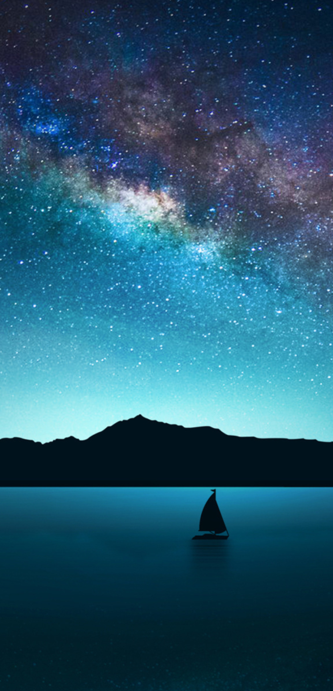 1080x2240 Lone Sailboat on Milky Way Night 1080x2240 Resolution Wallpaper,  HD Nature 4K Wallpapers, Images, Photos and Background - Wallpapers Den