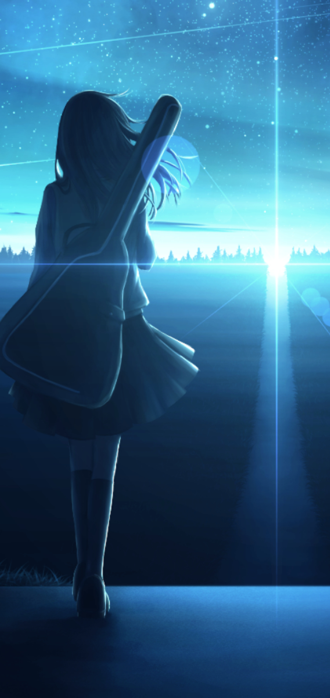 1080x2280 Lonely Anime Girl in Sunset One Plus 6,Huawei p20,Honor view  10,Vivo y85,Oppo f7,Xiaomi Mi A2 Wallpaper, HD Anime 4K Wallpapers, Images,  Photos and Background - Wallpapers Den