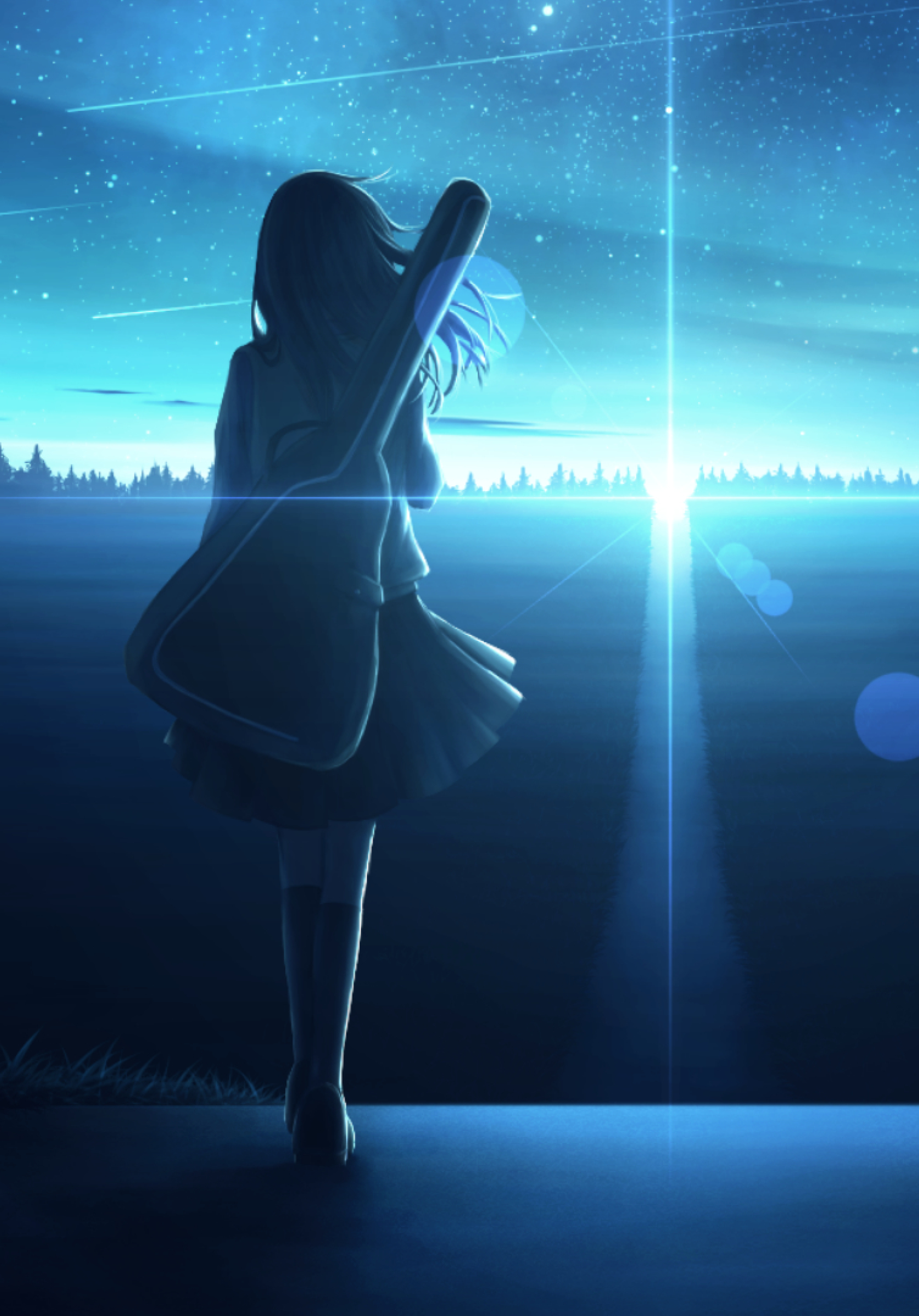 1668x2388 Lonely Anime Girl in Sunset 1668x2388 Resolution Wallpaper, HD  Anime 4K Wallpapers, Images, Photos and Background - Wallpapers Den
