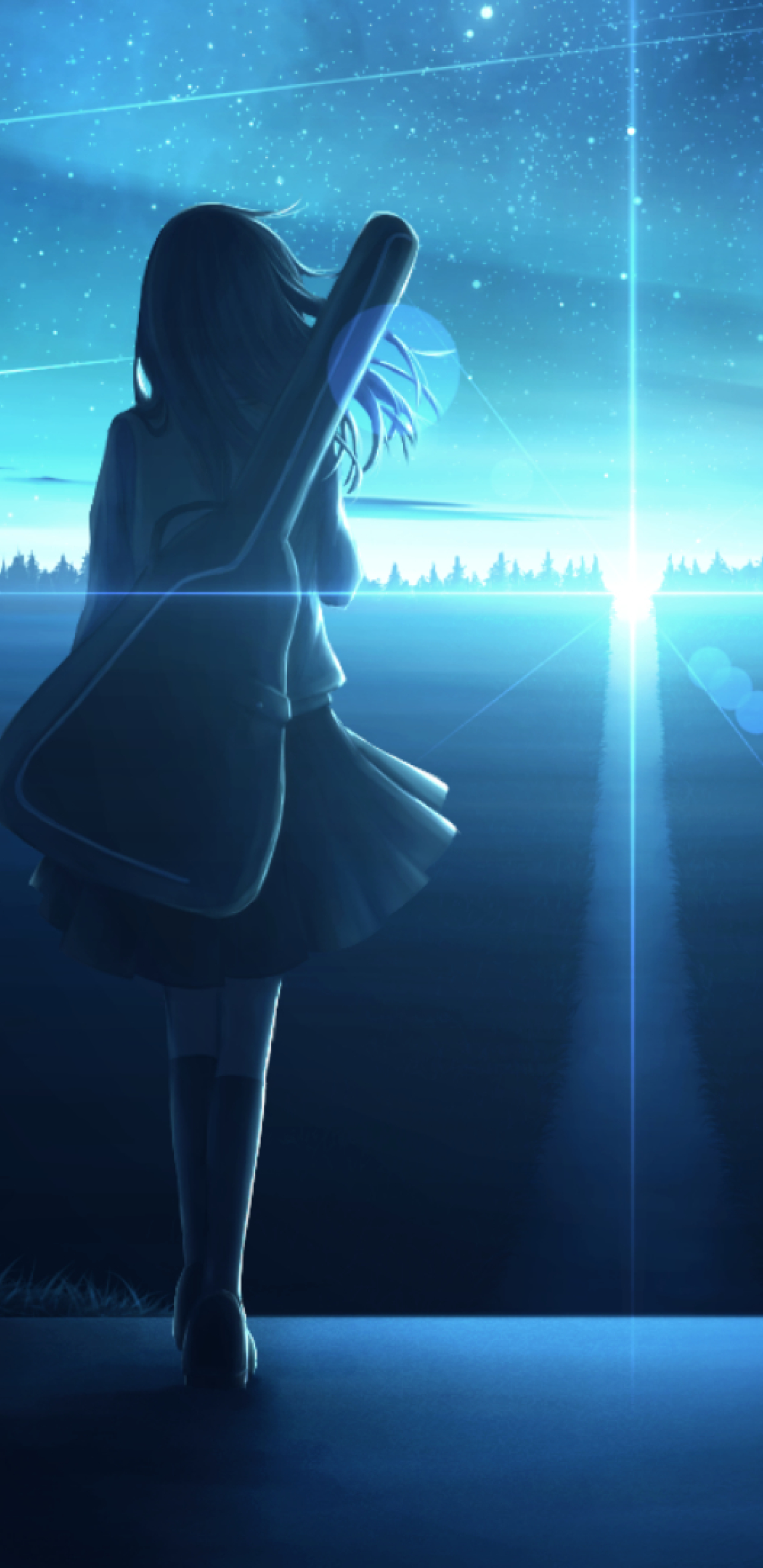 1440x2960 Lonely Anime Girl in Sunset Samsung Galaxy Note 9,8, S9,S8,S8+  QHD Wallpaper, HD Anime 4K Wallpapers, Images, Photos and Background -  Wallpapers Den