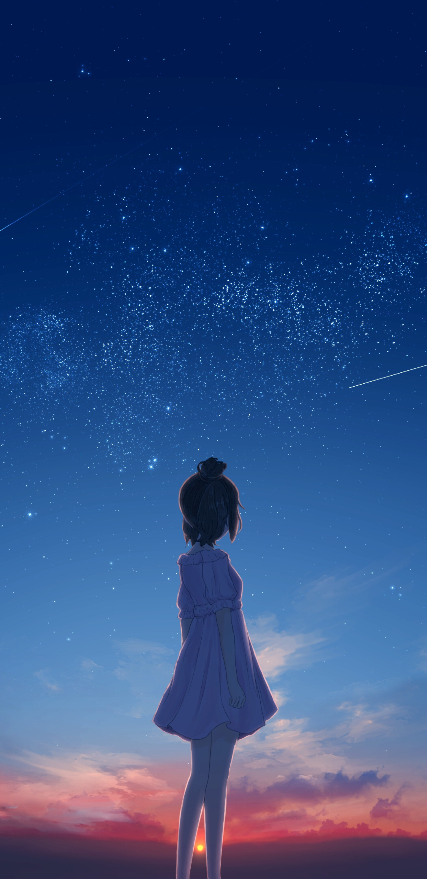 1920x1080 Anime Girl Alone At Bridge Watching The Galaxy Full Of Stars 4k  Laptop Full HD 1080P HD 4k Wallpapers Images Backgrounds Photos and  Pictures