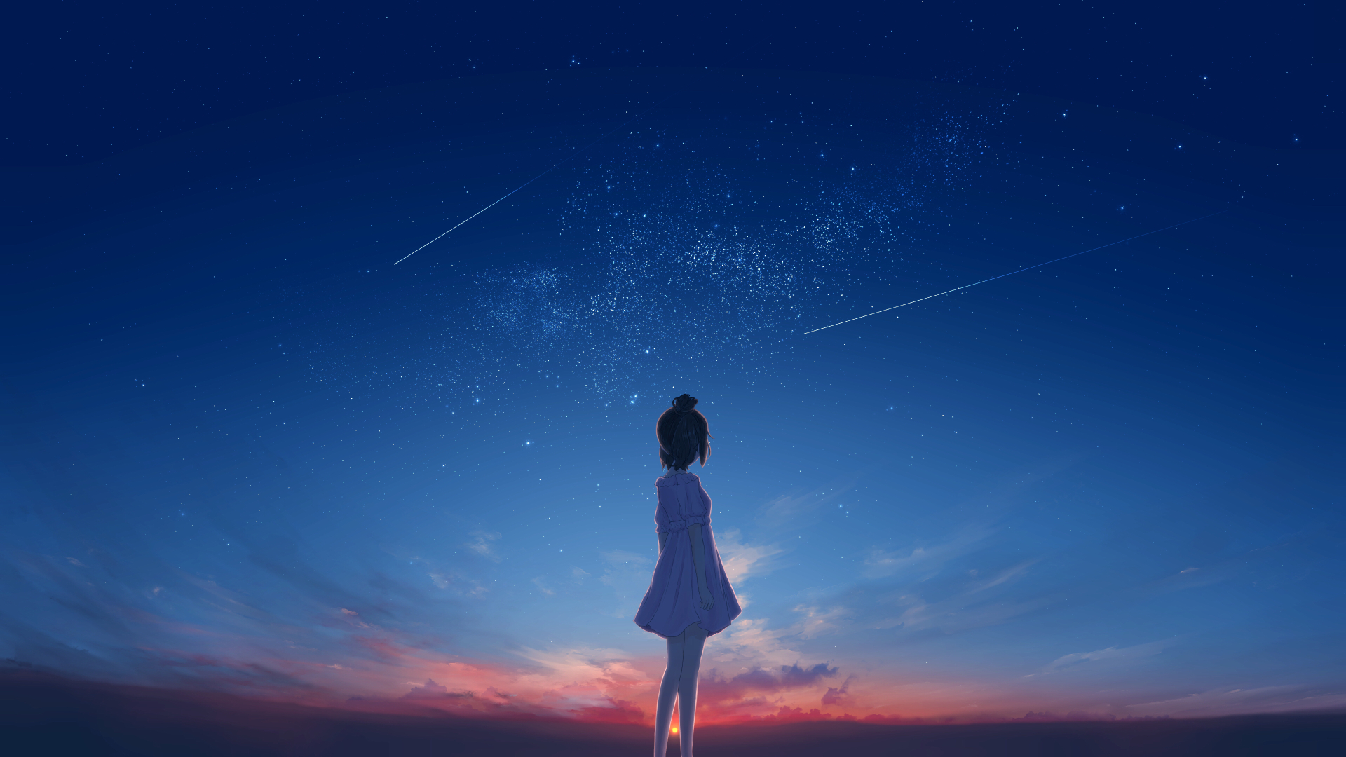 Alone Anime Boy Scenery 4K wallpaper download