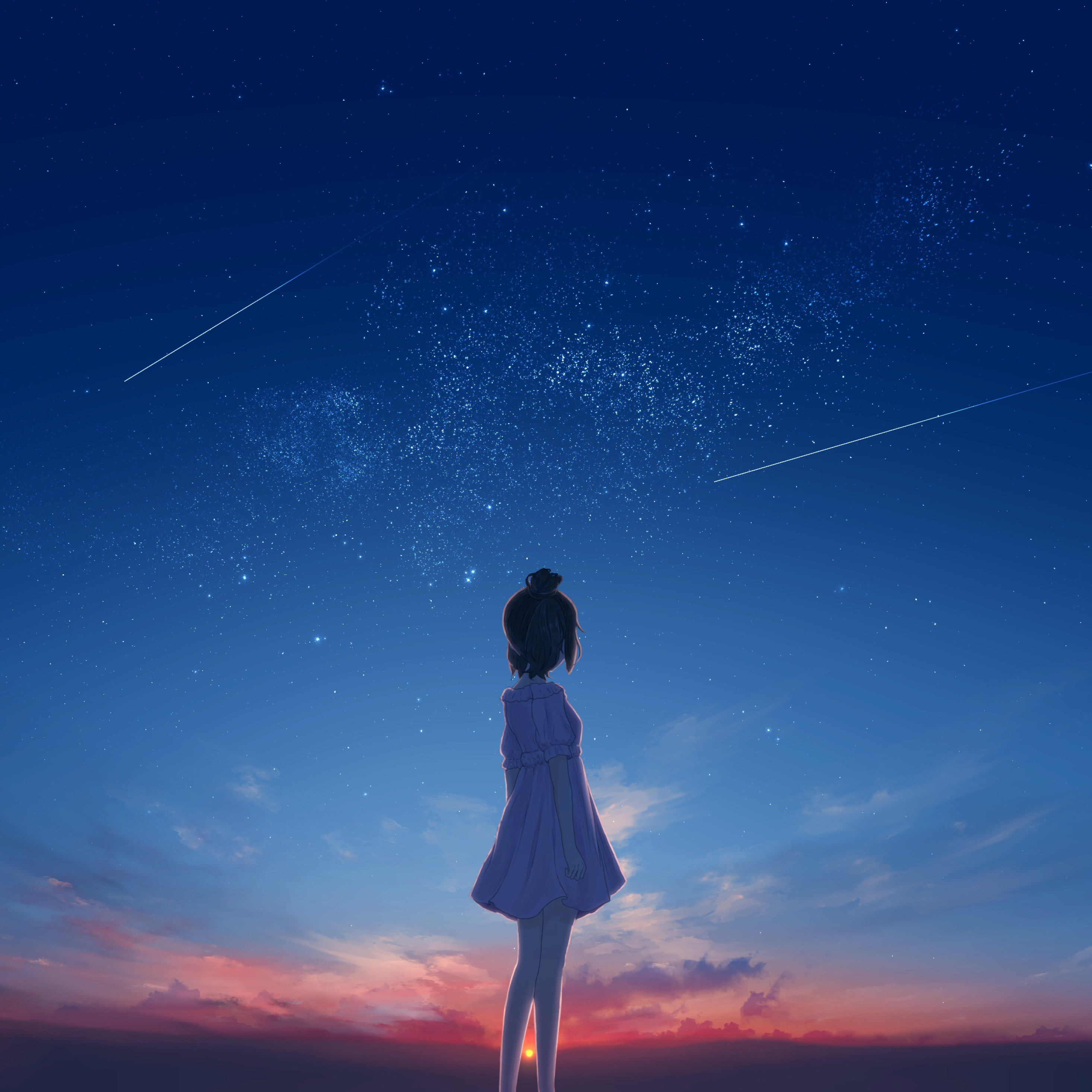 2932x2932 Lonely Anime Girl Ipad Pro Retina Display Wallpaper, HD Anime 4K  Wallpapers, Images, Photos and Background - Wallpapers Den