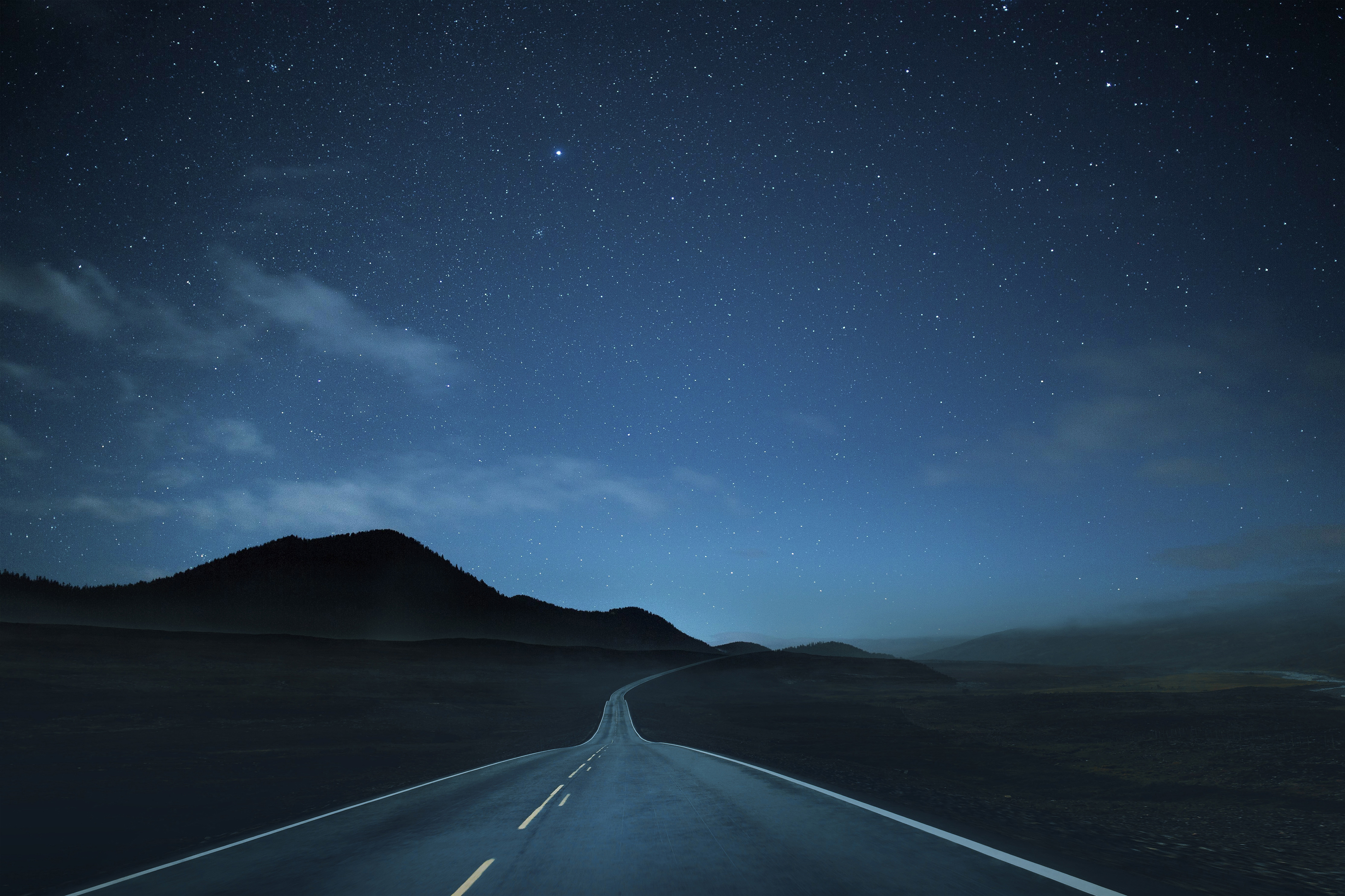Lonely Road at Night Wallpaper, HD Nature 4K Wallpapers, Images, Photos and  Background - Wallpapers Den