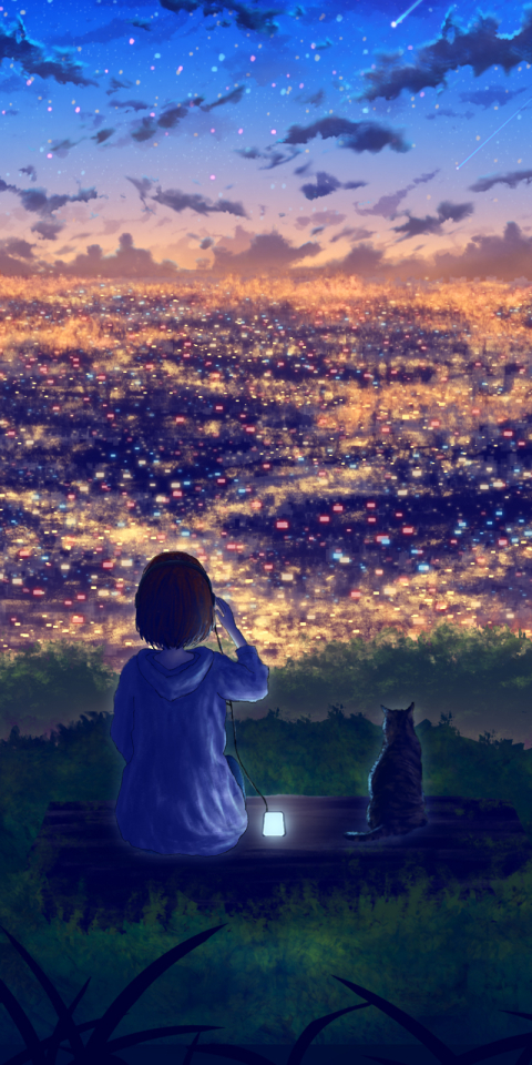 480x960 Looking at City HD Anime Girl Cool 480x960 Resolution Wallpaper, HD  Artist 4K Wallpapers, Images, Photos and Background - Wallpapers Den