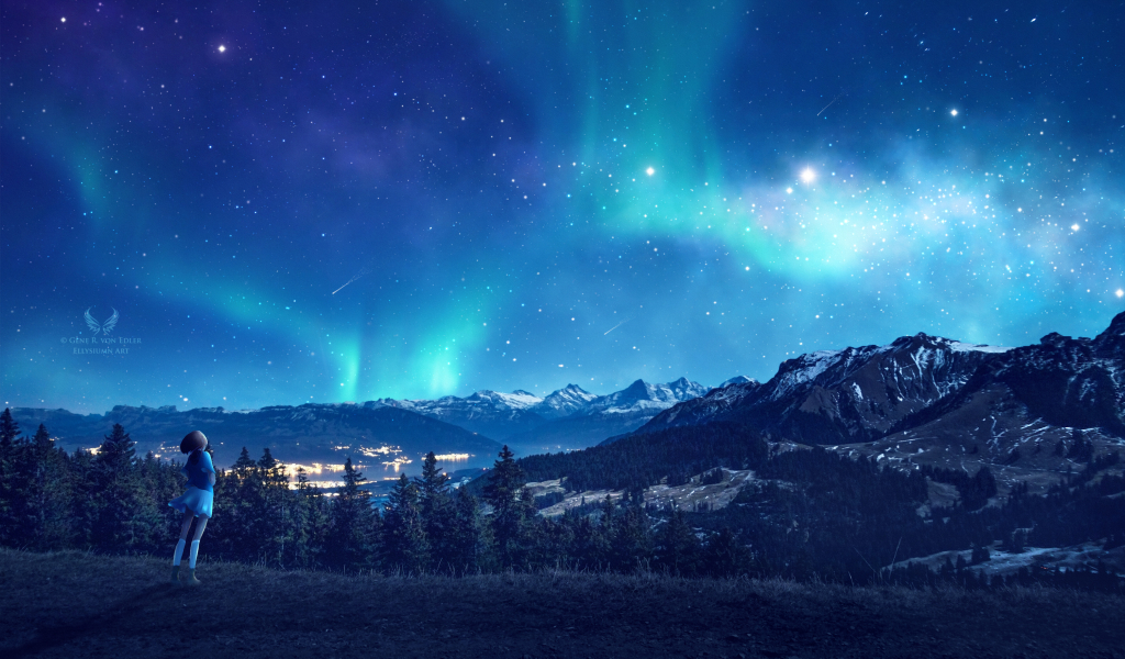 1024x600 Looking At The Stars 1024x600 Resolution Wallpaper, HD Fantasy