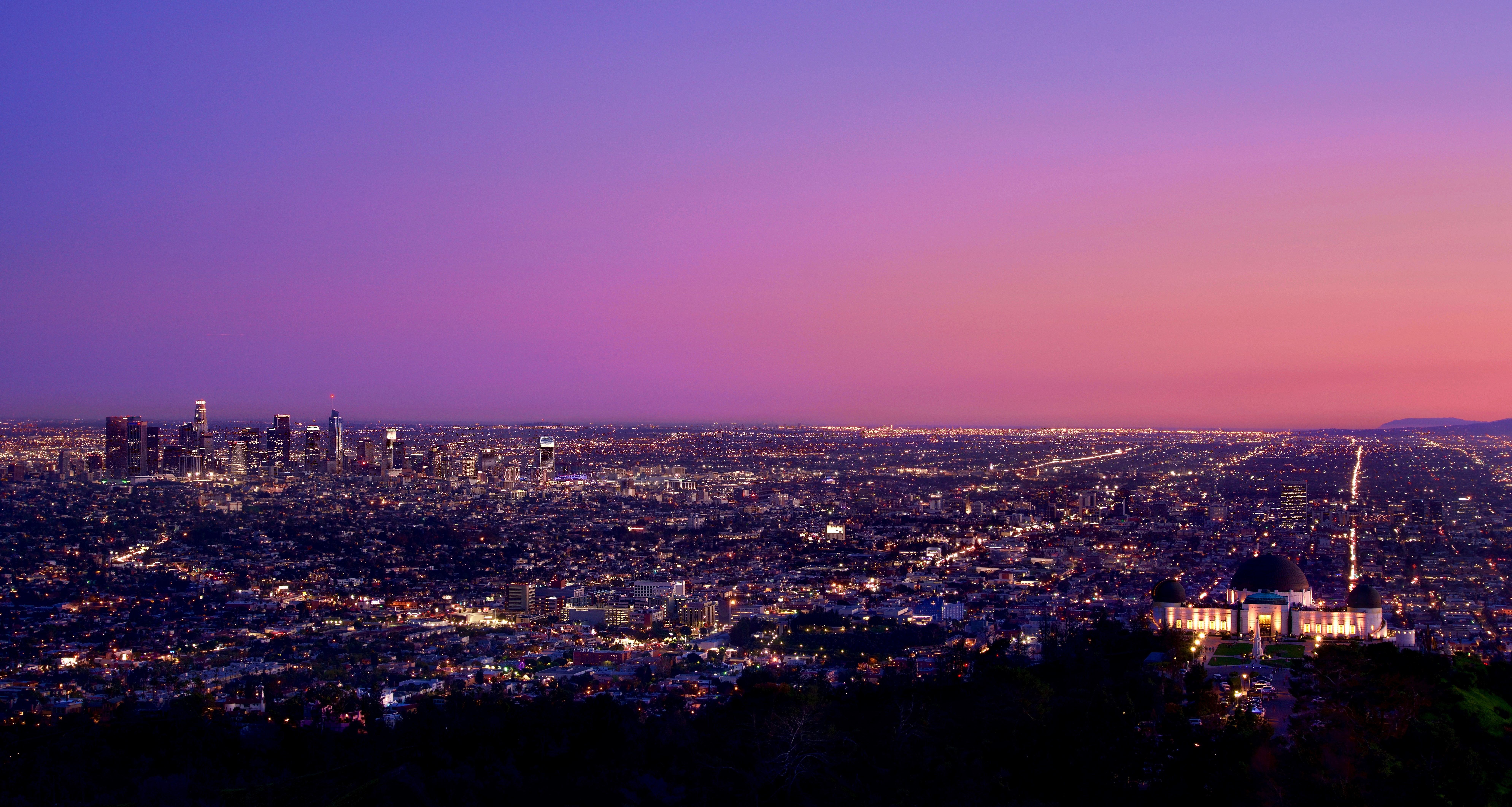 4000x4000 Resolution Los Angeles at Night Pink Sky 4000x4000 Resolution ...